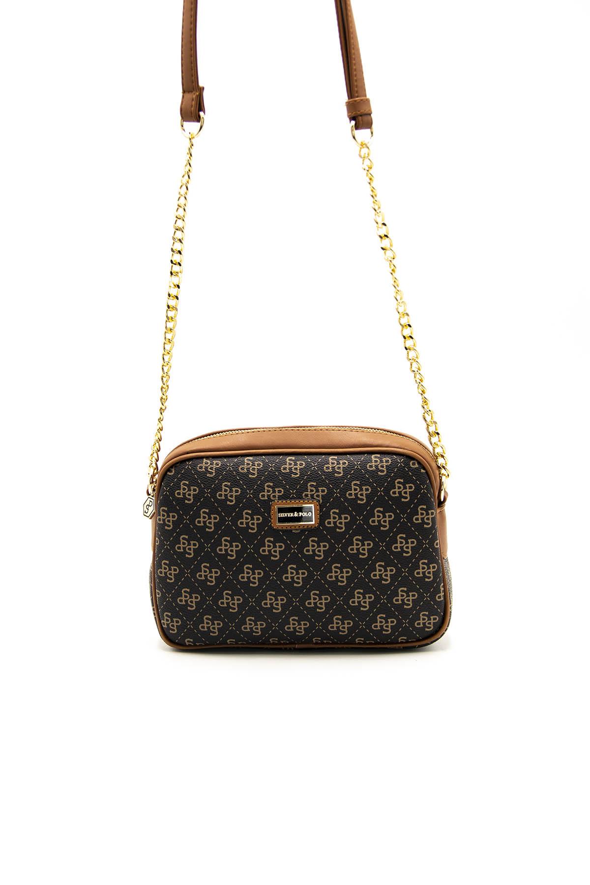 Silver Polo 1041 Print Kadın Çapraz Çanta Antrasit