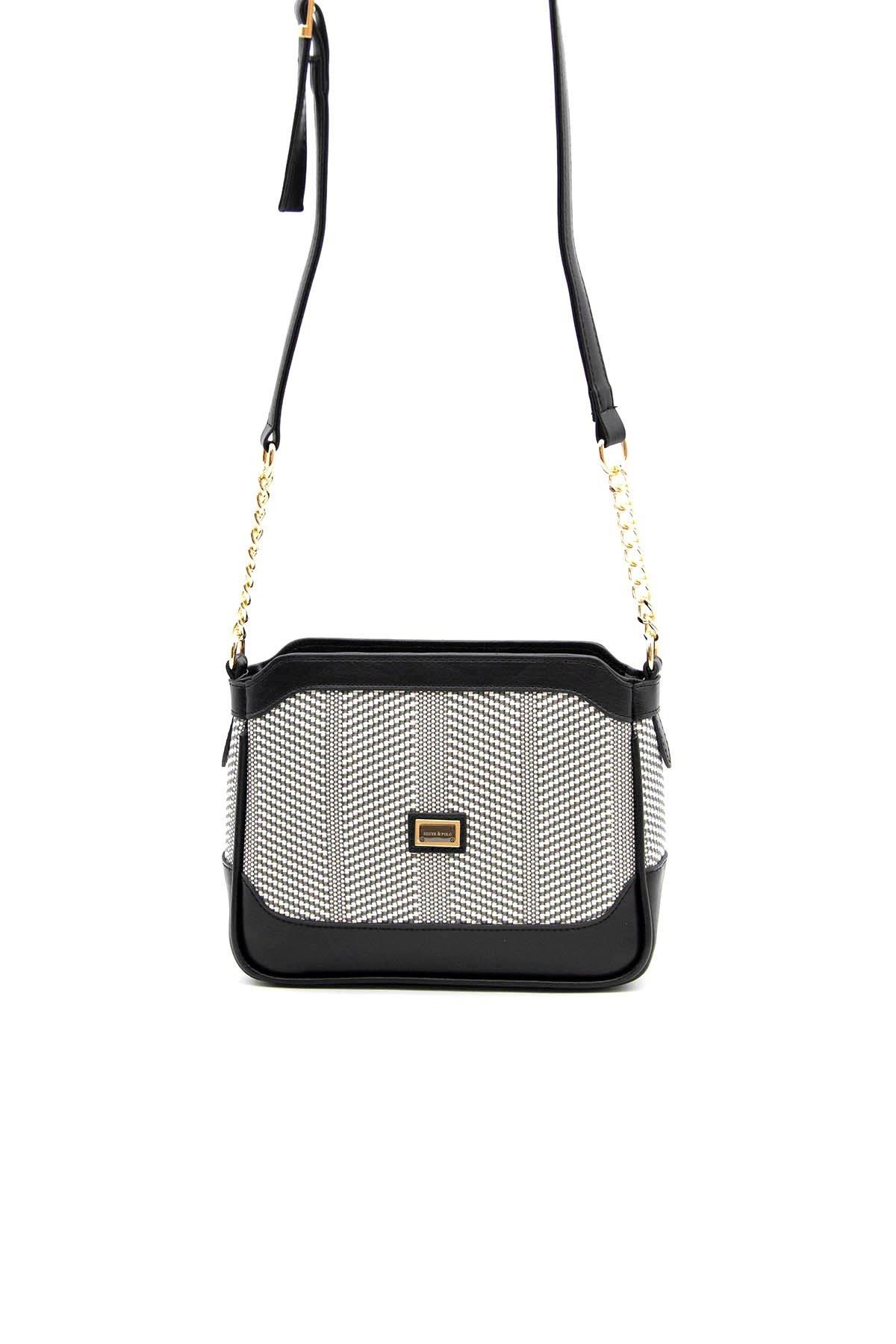 Silver Polo 1066 Kadın Çapraz Çanta Bej Taba Hasır