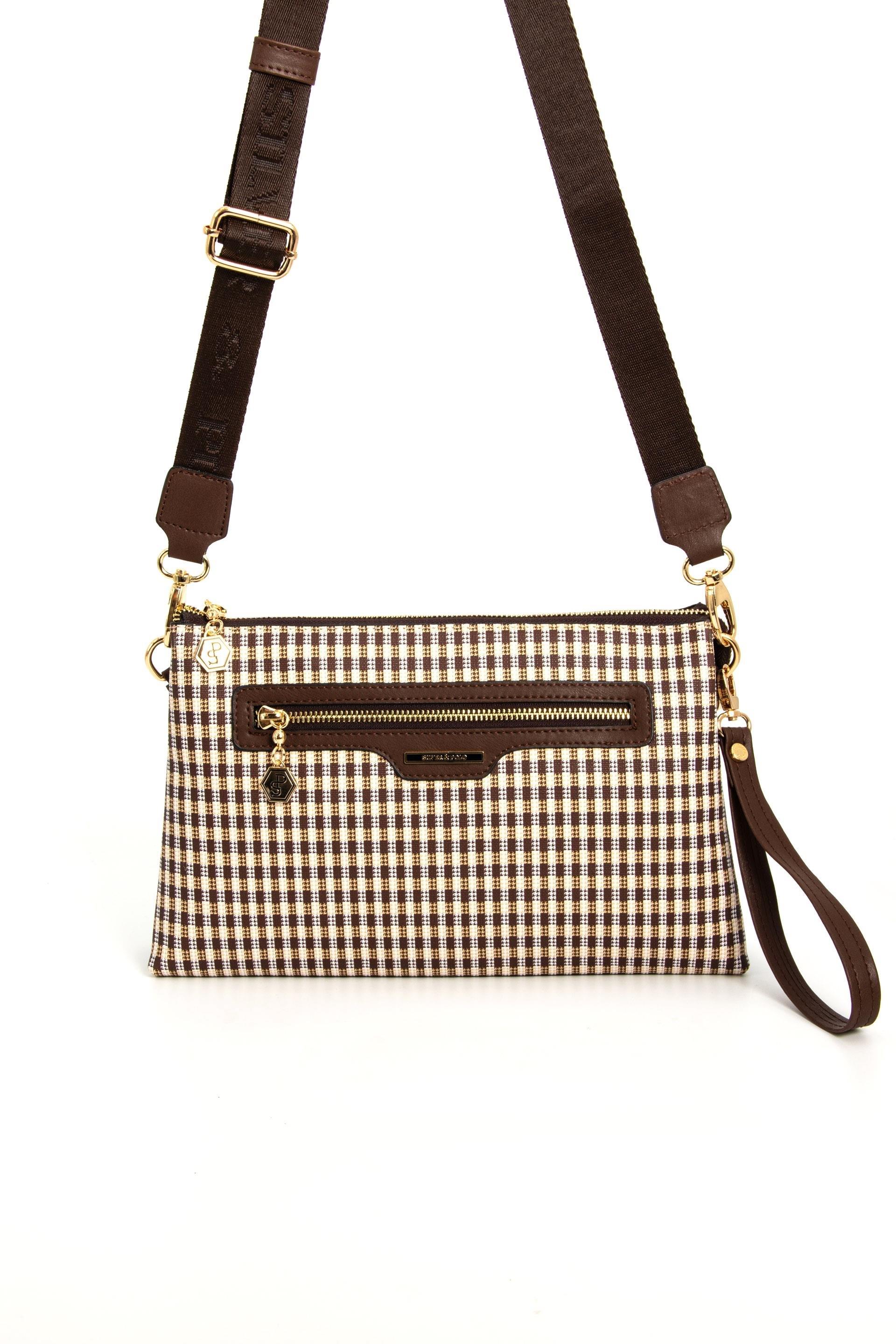 Silver Polo 1129 Kadın El ve Çapraz Çanta Ekose