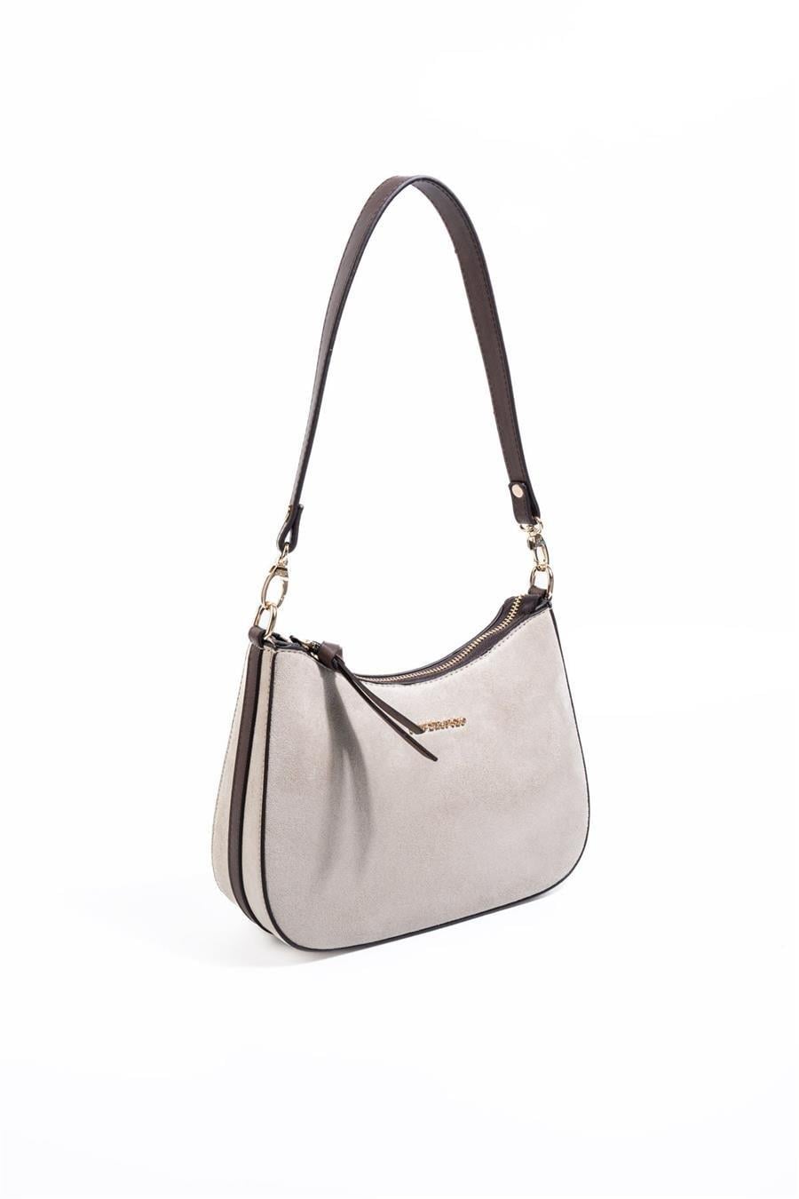 Silver & Polo SP1259 Kadın Omuz Çantası Süet Bej-Kahve