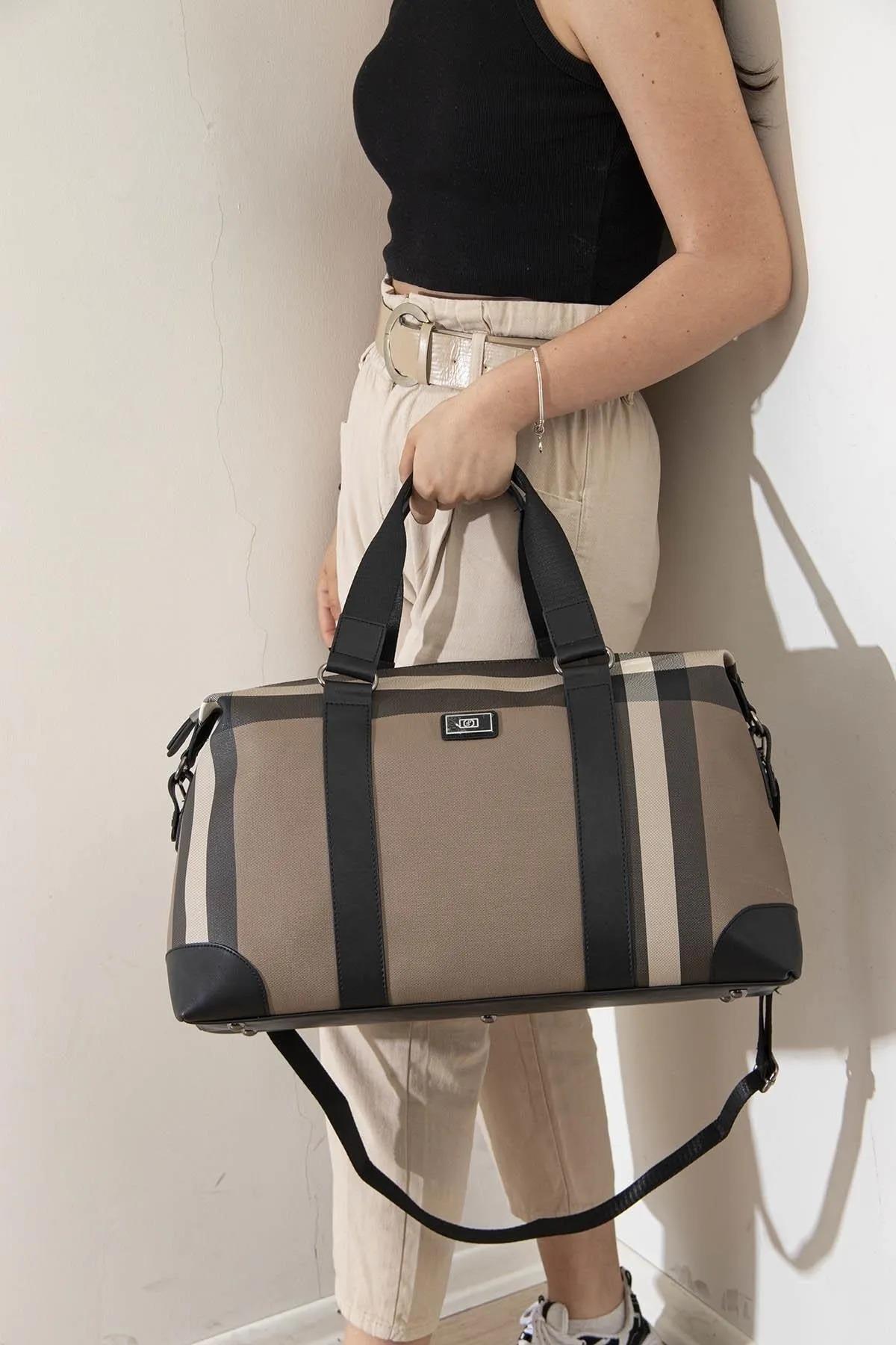 Silver&Polo 873 Seyahat Çantası Kahve Siyah