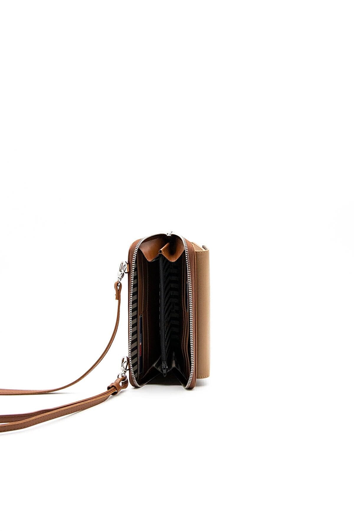 Sılver&Polo 921 Çapraz Cüzdan  Mat Bej Taba