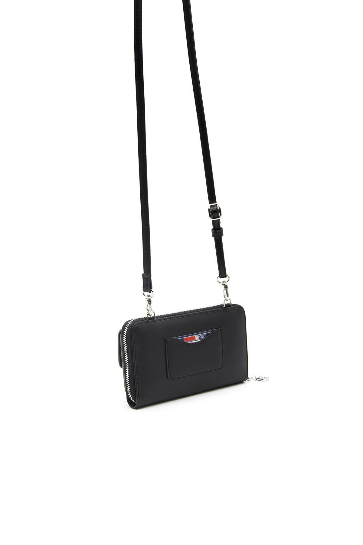 Sılver&Polo 921 Çapraz Cüzdan  Mat Platin Siyah