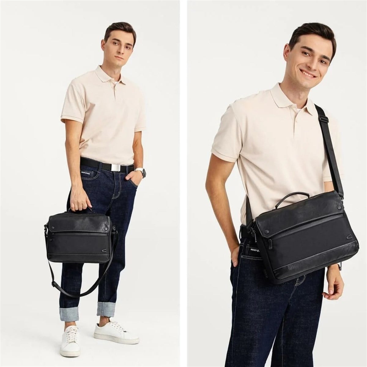 Smart Bags 8668 Erkek El ve Omuz Çantası Siyah