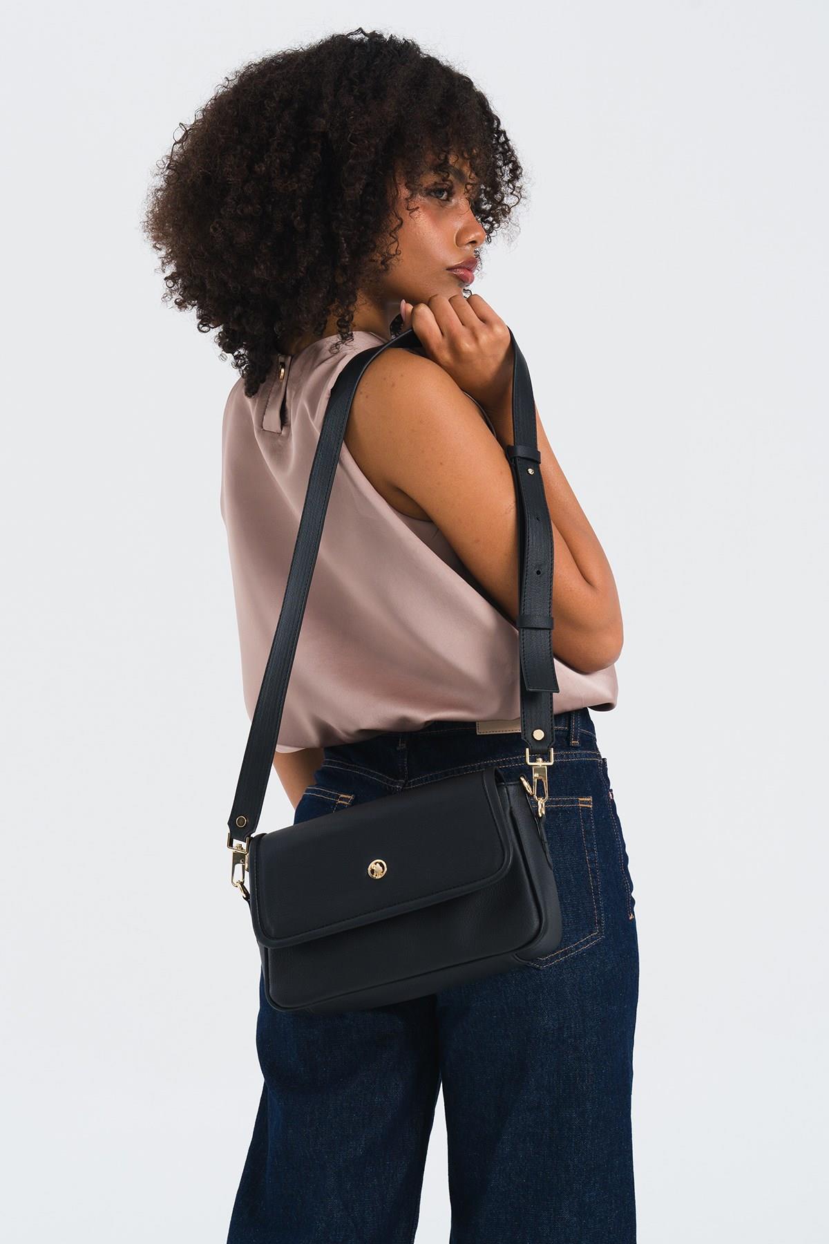 U.S. Polo Assn. siyah  Kadın Omuz Çantası Us25126