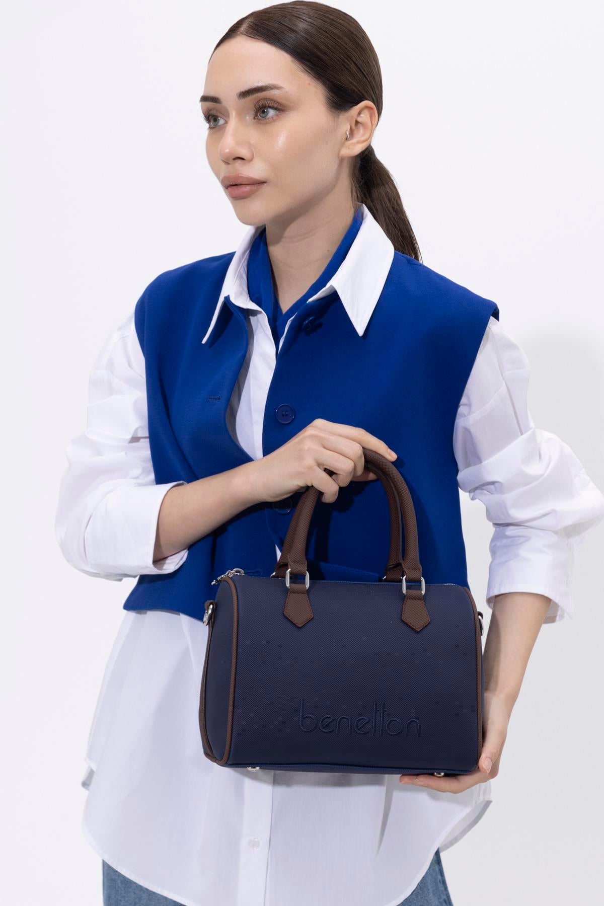 United Colors of Benetton KADIN EL ÇANTASI LACİVERT-CAMEL BNT1434