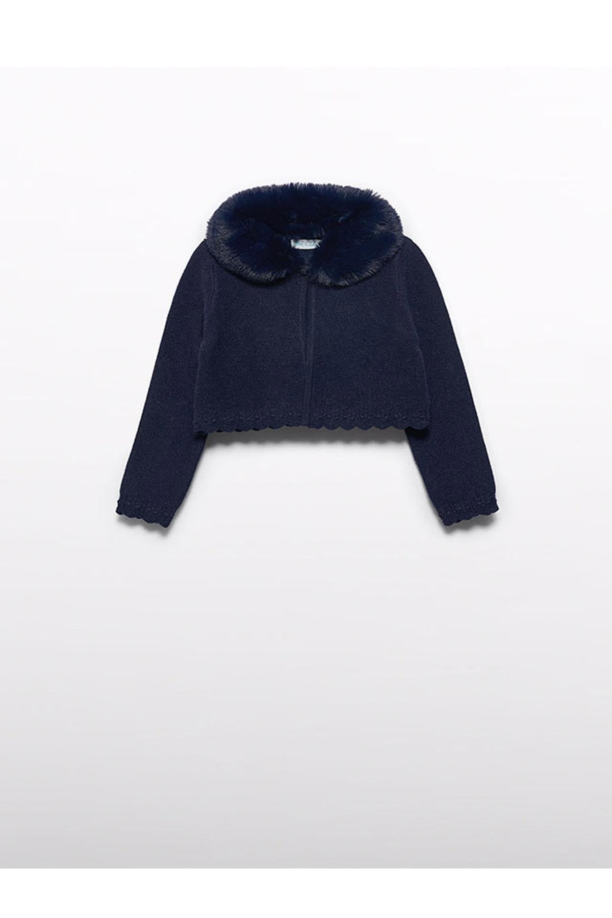 Abel & Luna Kışlık Kız Çocuk Örme Hırka - Lacivert