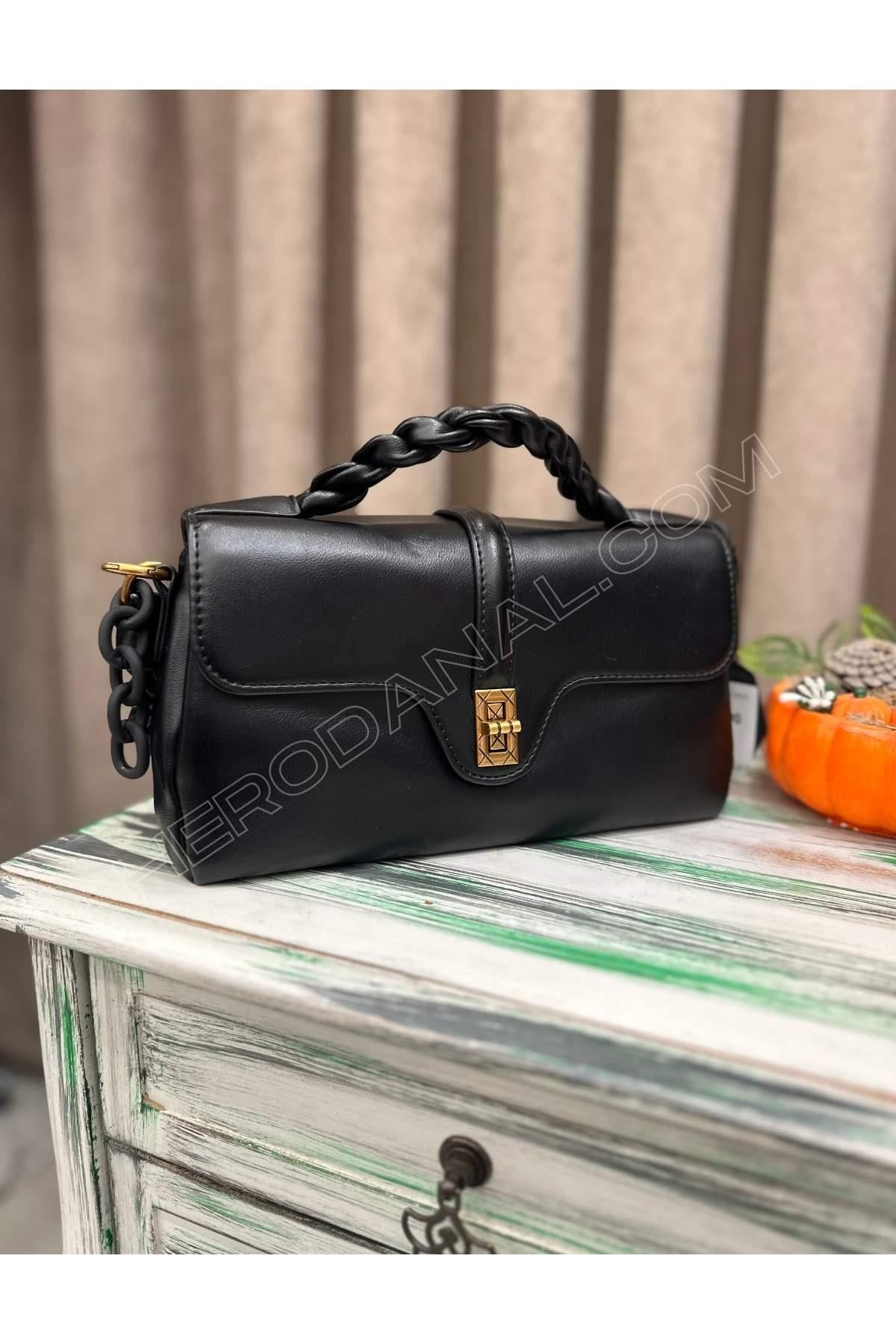 Bayan Örgü Kulp Detaylı İthal Çanta- Model 1