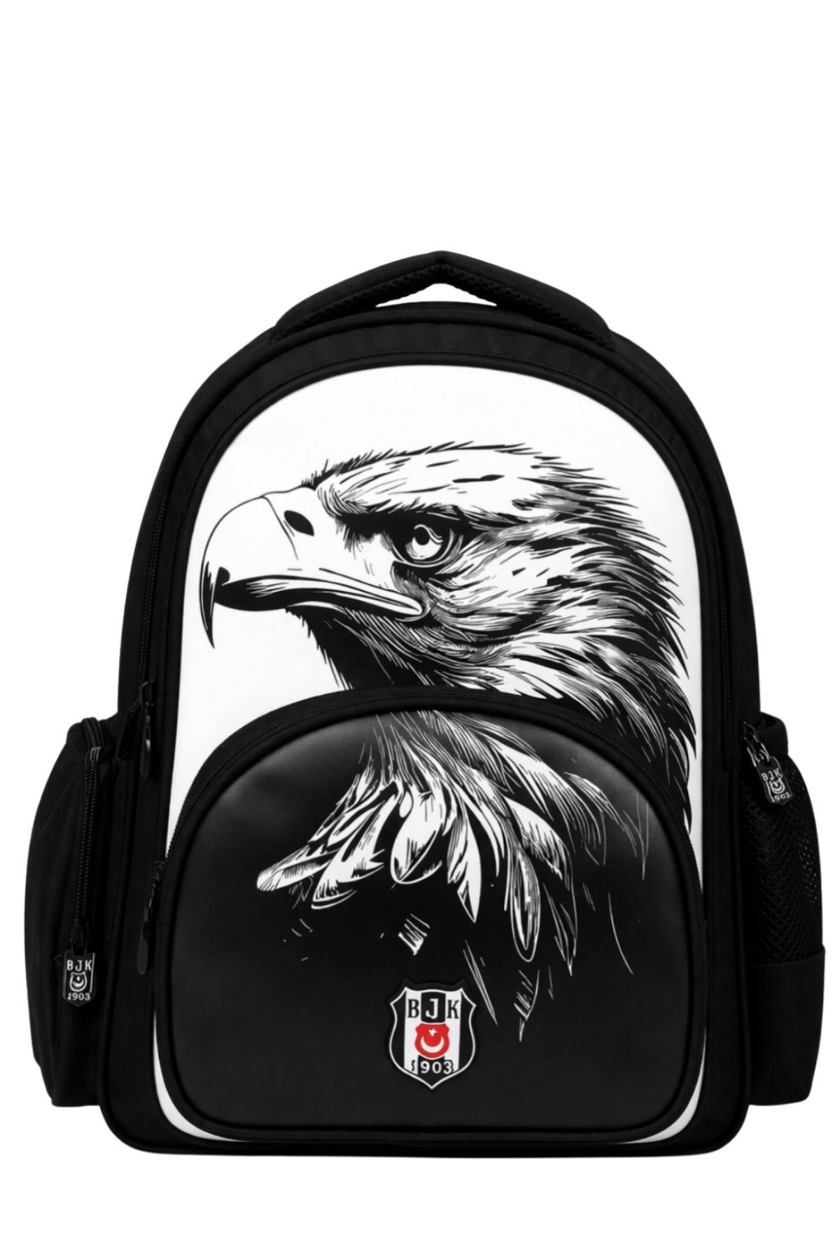 Beşiktaş Lisanslı 3 Bölmeli Kartal Desenli Okul Sırt Çantası