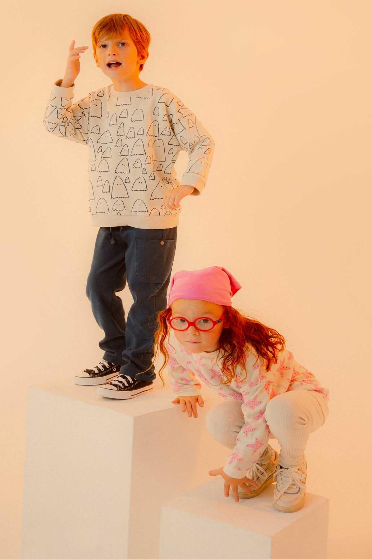 Bowie Hayalet Baskılı Sweatshirt - Ekru