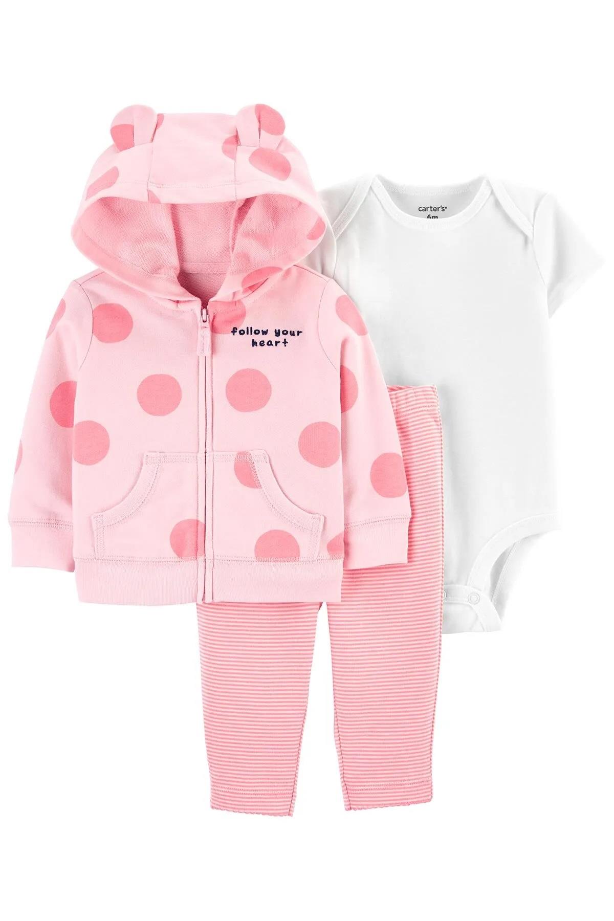 Carter's Kız Bebek 3'lü Hırkalı Set Takım