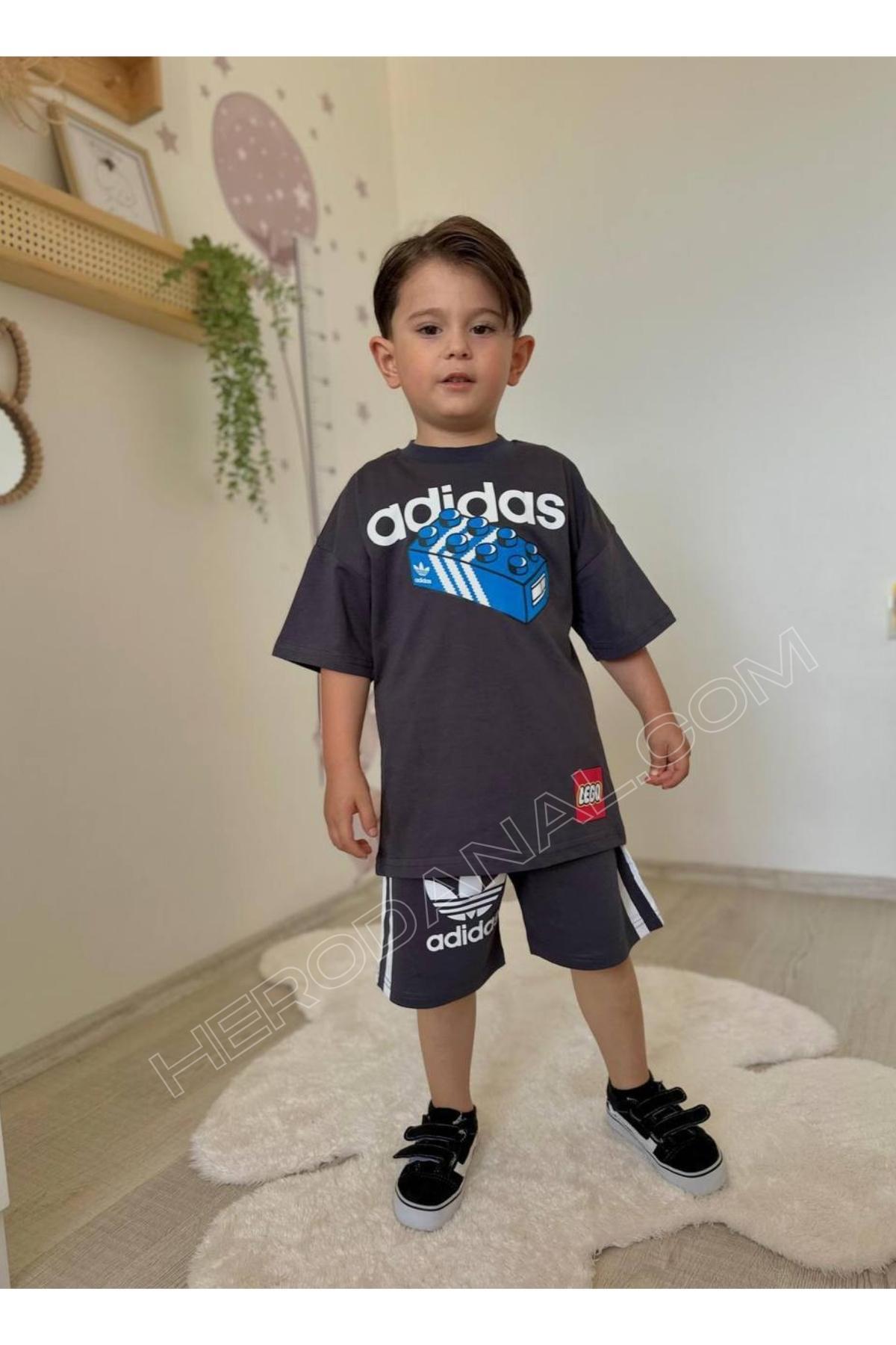 Çocuk Baskılı Şort & T-shırt 2'li Takım - Model 21