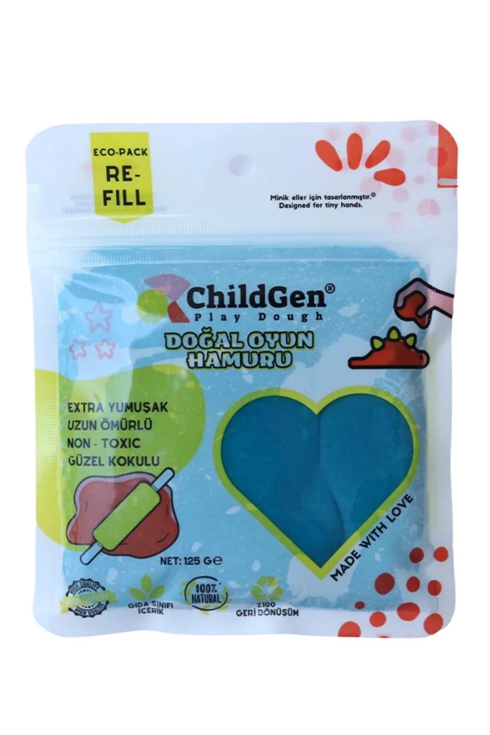 Doğal Oyun Hamuru 125 Gr Vakumlu Kartuş Paket - Mavi