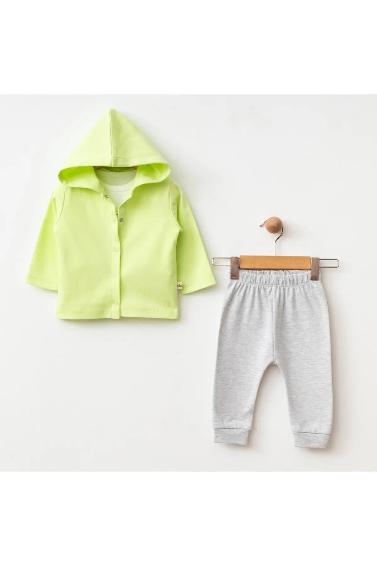 Eslenza Erkek Bebek Hırka Sweat Pantolon 3'lü Takım