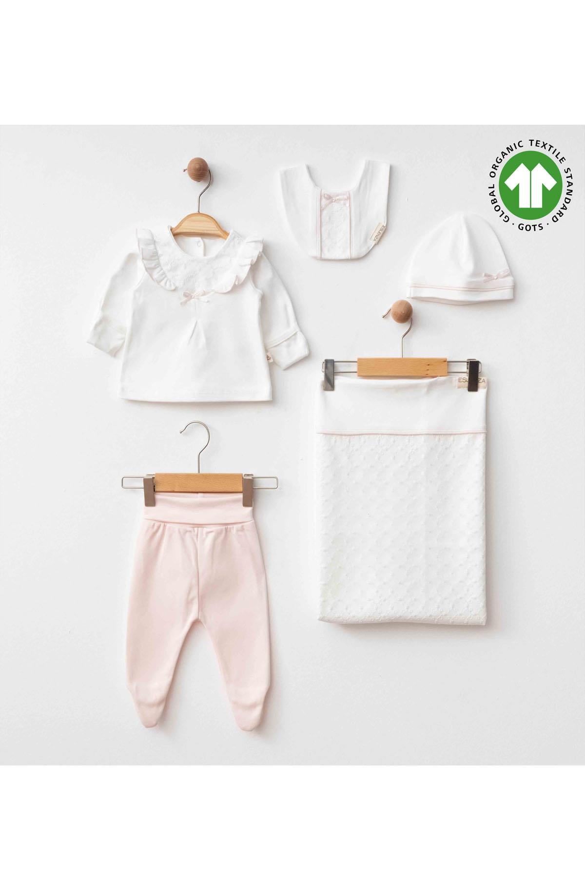 Eslenza Kız Bebek Battaniyeli 5 Parça Hatane Çıkışı - Pembe