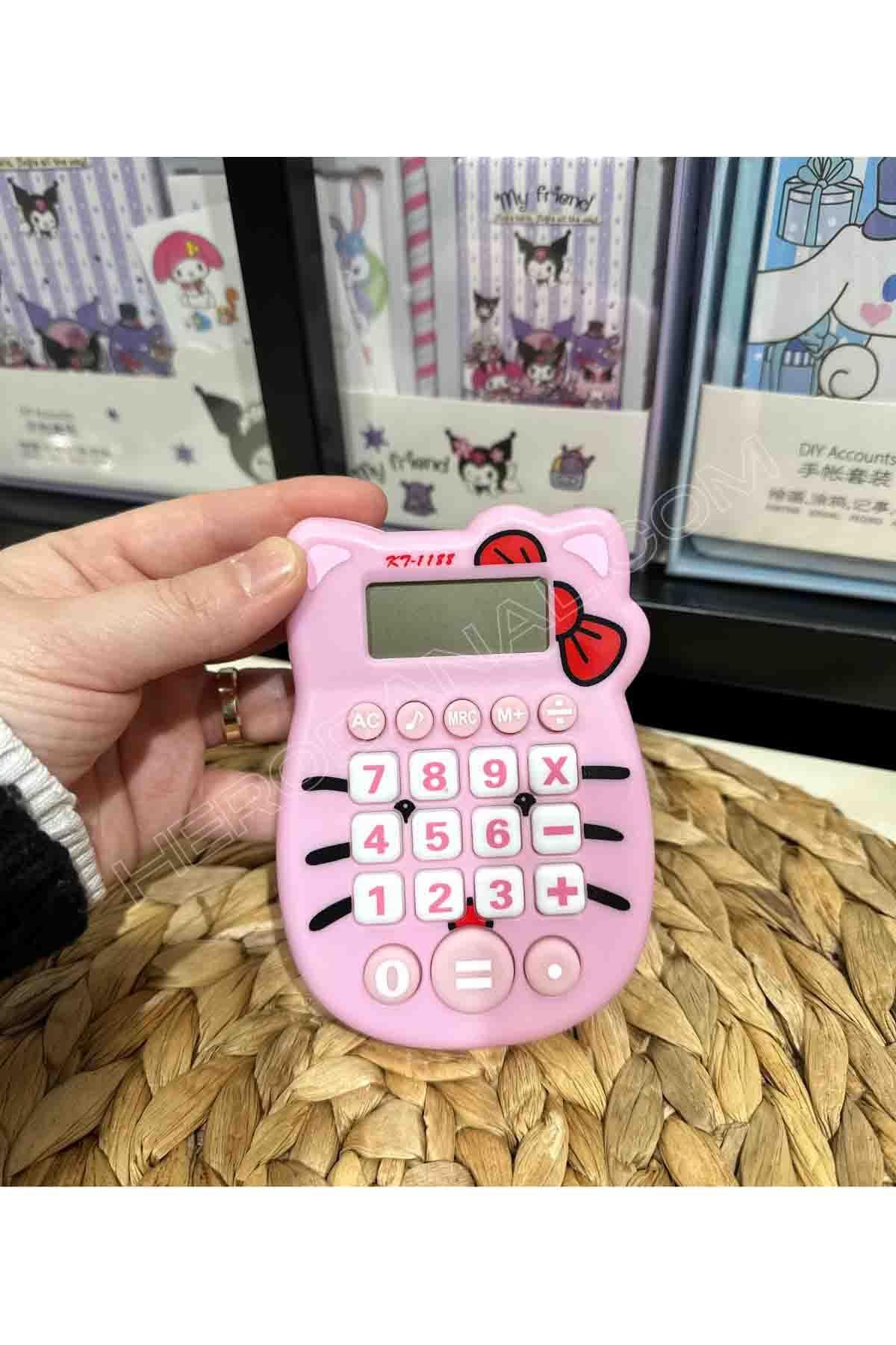 Hello Kitty Hesap Makinesi Tuş Sesli - Pembe