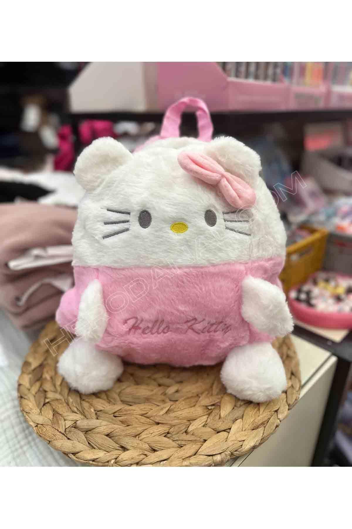 Hello Kitty Sırt Çantası 28 CM Peluş Kollu
