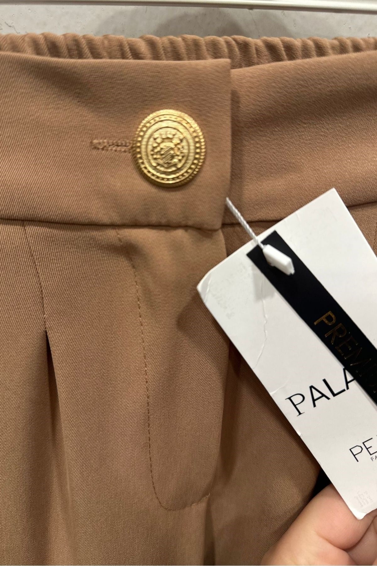 Kadın Premium Seri Beli Lastikli Bol Pallazzo Pantolon -Camel