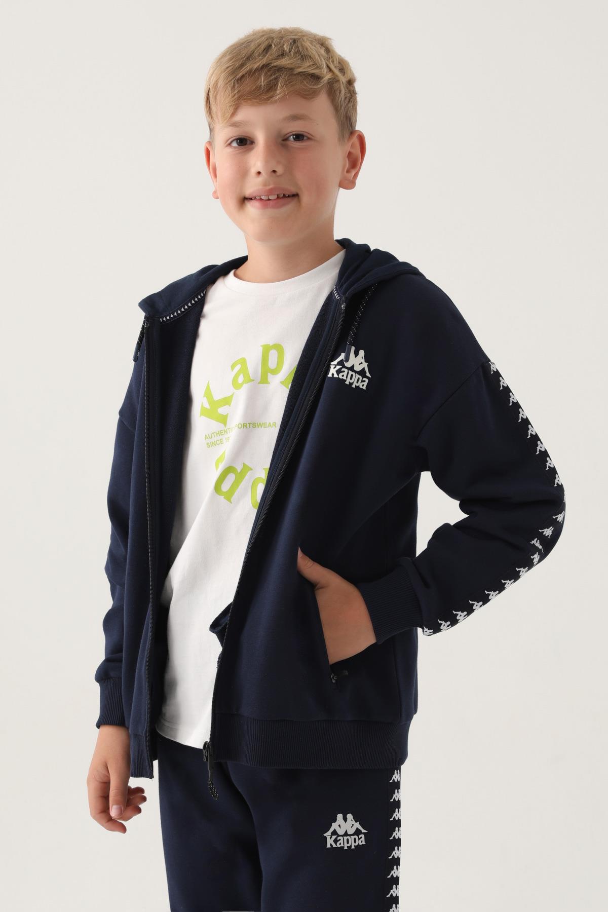 Kappa Erkek Kapşonlu Fermaurları Sweatshirt - Lacivert