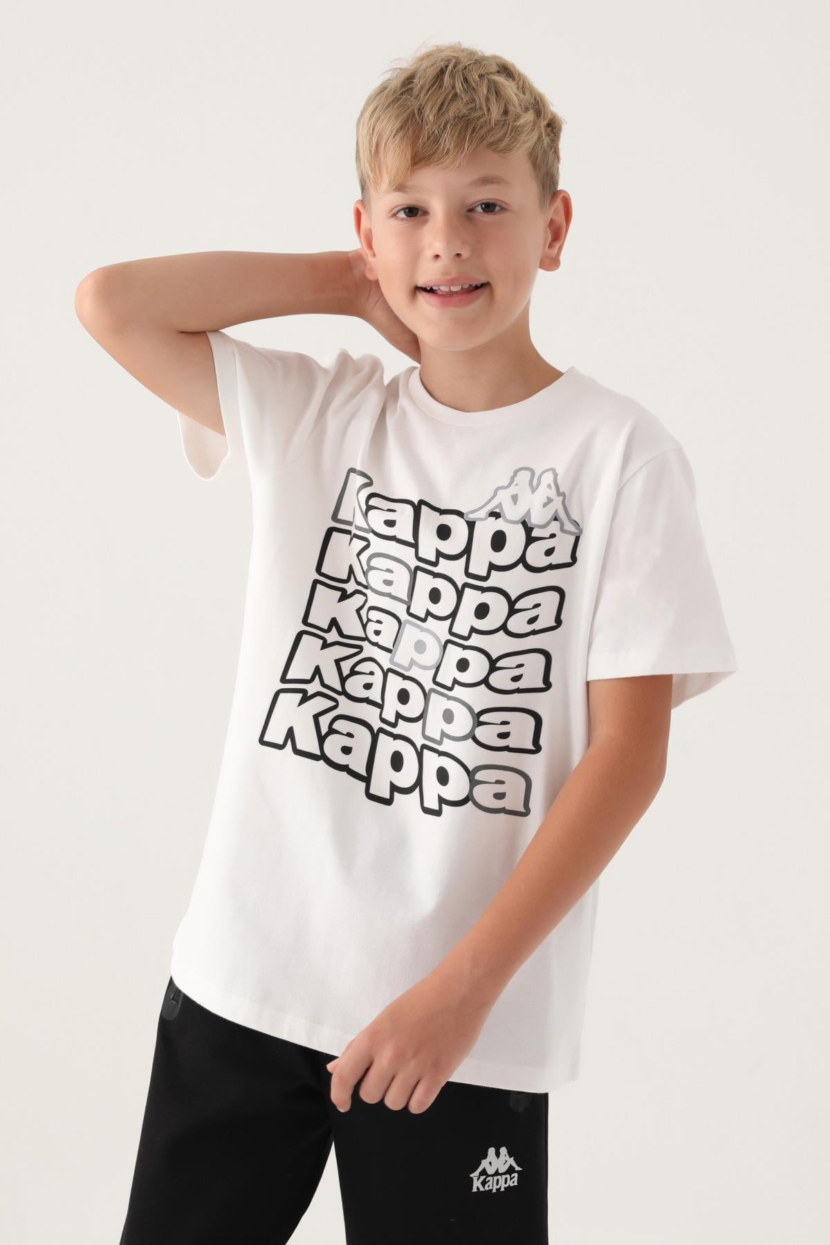 Kappa Logo Weston Erkek Çocuk Mavi Tişört - Beyaz