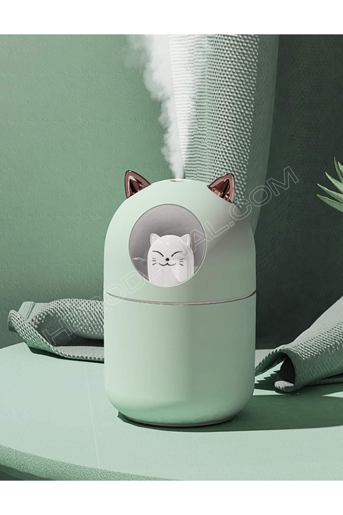 Kitty Cat 300ml Gece Lambası Özellikli Hava Nemlendirici - Su Yeşili