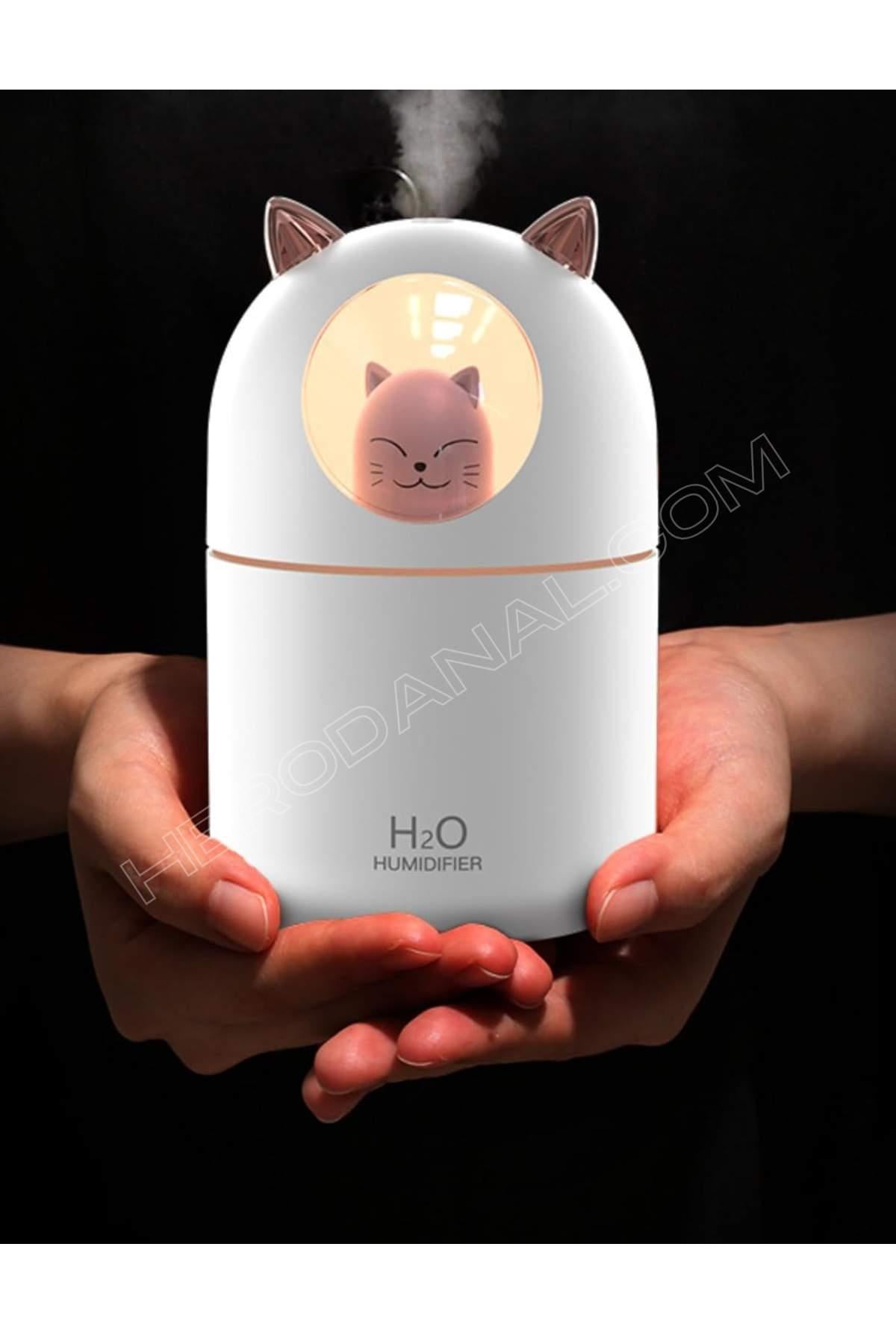 Kitty Cat 300ml Gece Lambası Özellikli Hava Nemlendirici - Beyaz