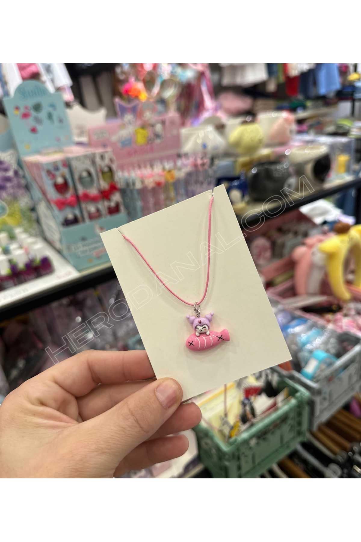 Kuromi Aksesuarlı İp Kolye - Model 3
