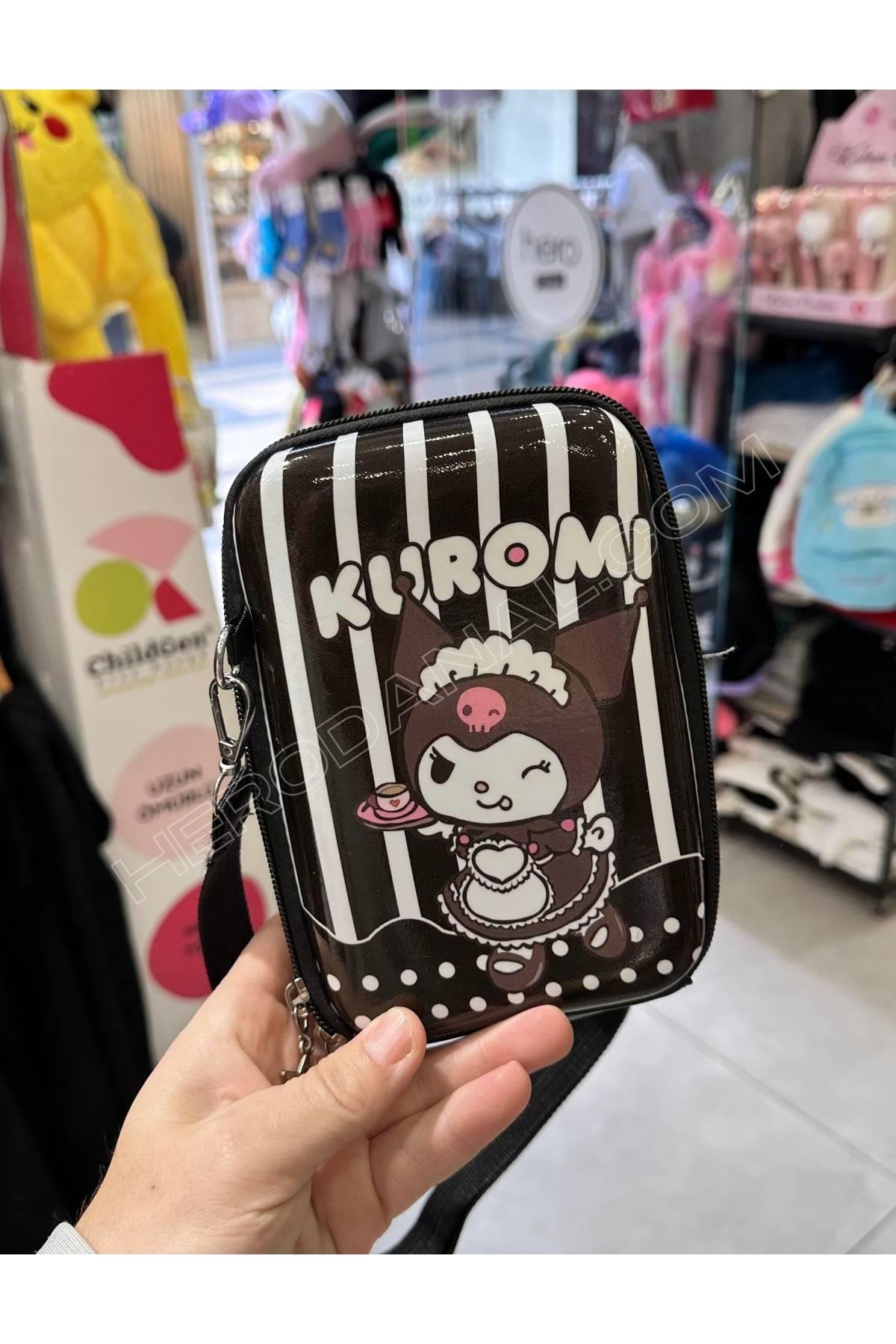 Kuromi Dik Boy Omuz Askılı Eva Çanta - Siyah 1