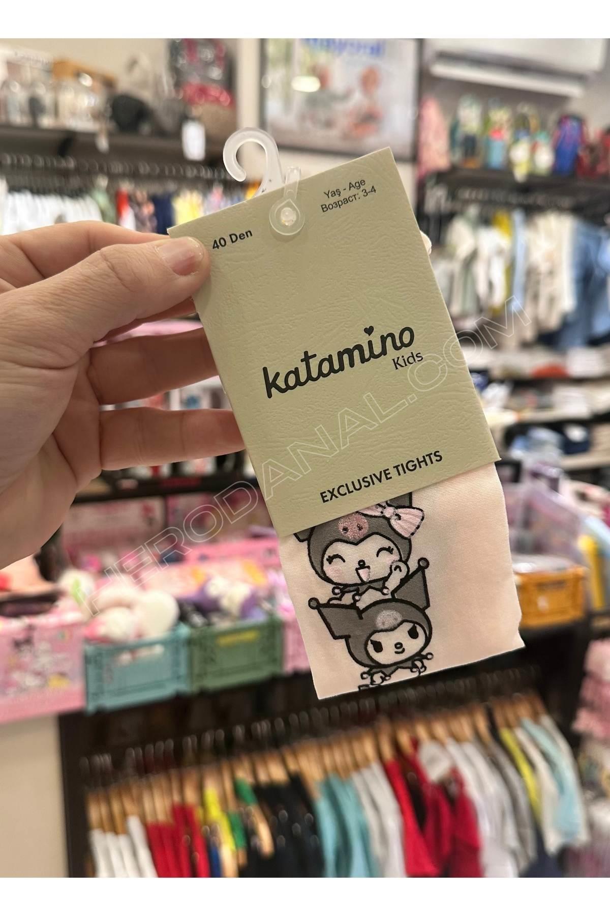 Kuromi Kız Çocuk Muz Kilotlu Çorap - Açık Pembe