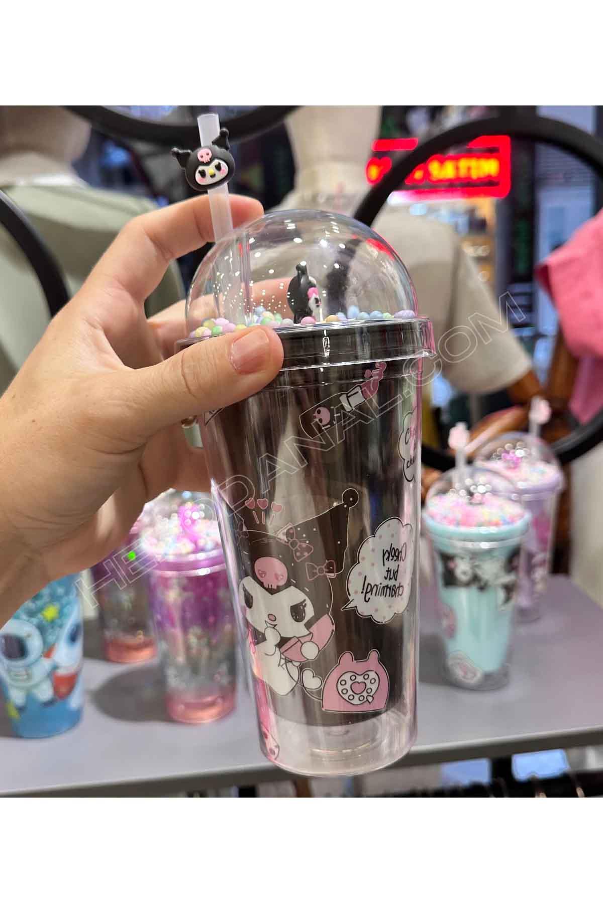 Kuromi Pipetli Fenomen Bardak - Siyah