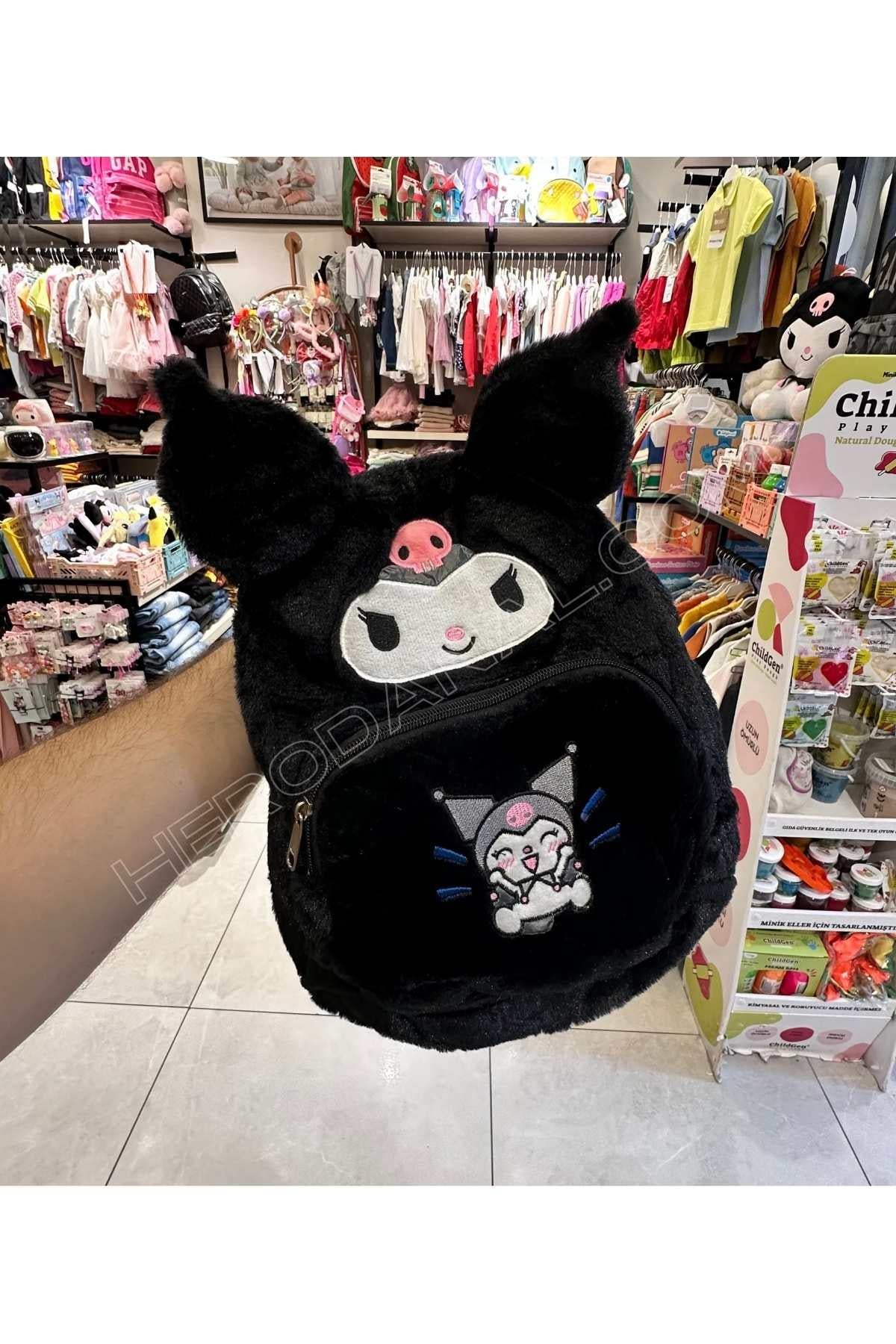 Kuromi Sırt Çantası 32 CM Peluş - Siyah