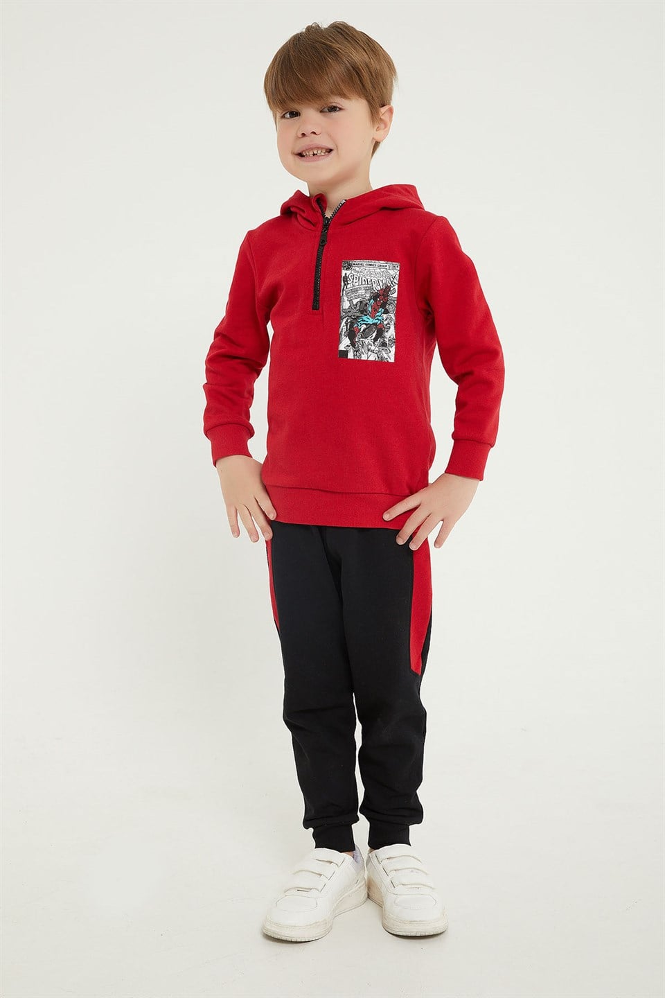 Lisanslı Marvel Spider-Men Kapşonlu Eşofman Takım