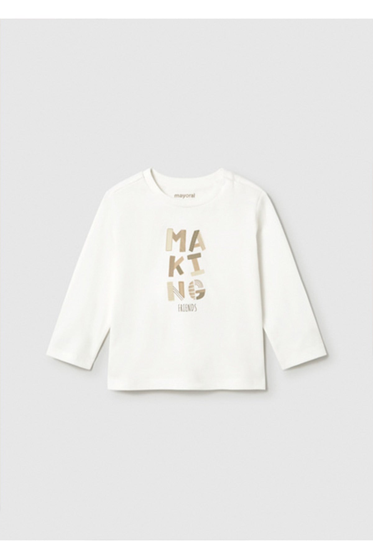 Mayoral Kış Sezon Erkek Bebek Uzun Kol Basic Tshirt - Krem
