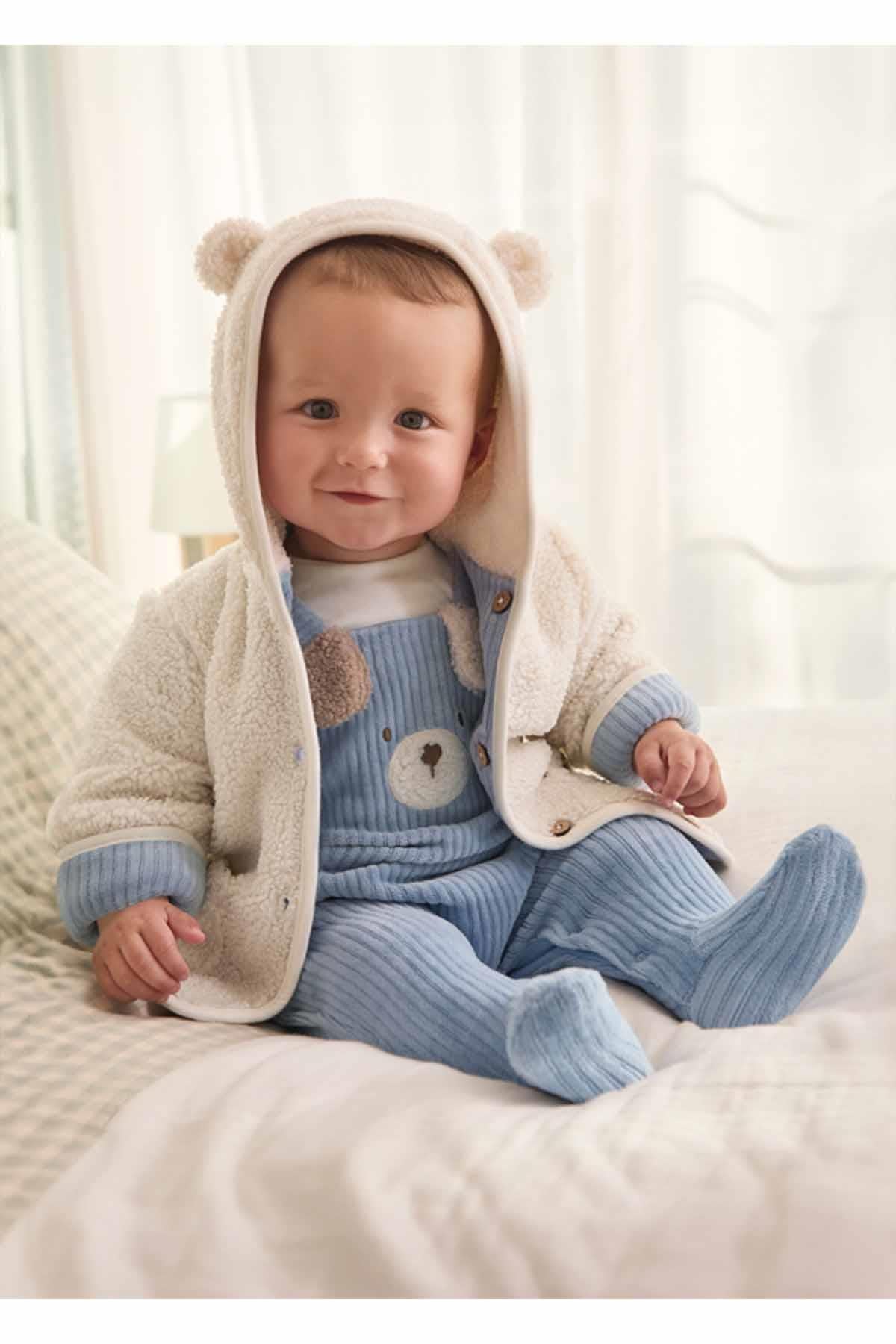 Mayoral Kışlık Bebek Çift Taraflı Kapşonlu Polar Ceket