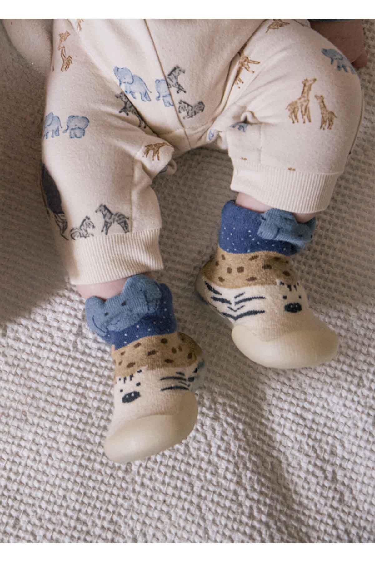 Mayoral Kışlık Bebek Örme Tabanlı Çorap - Patik - Mavi