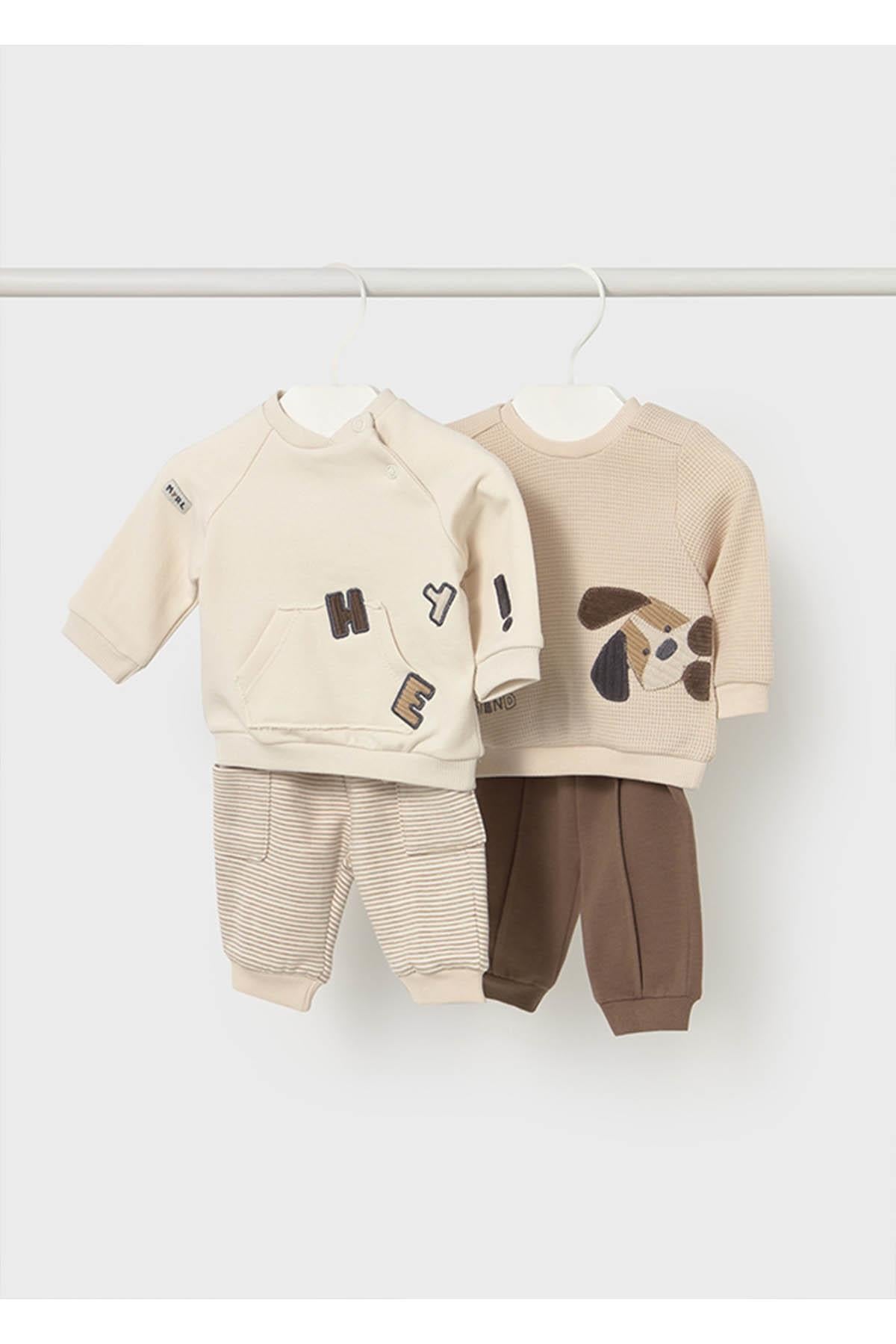 Mayoral Kışlık Erkek Bebek 4'lü Set 2'li Tshirt -  Kahve