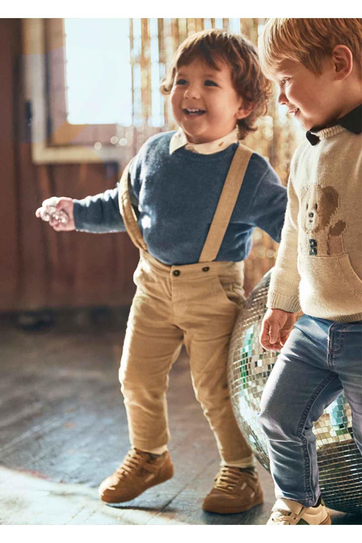 Mayoral Kışlık Erkek Bebek Askılı Pantolon - Bej