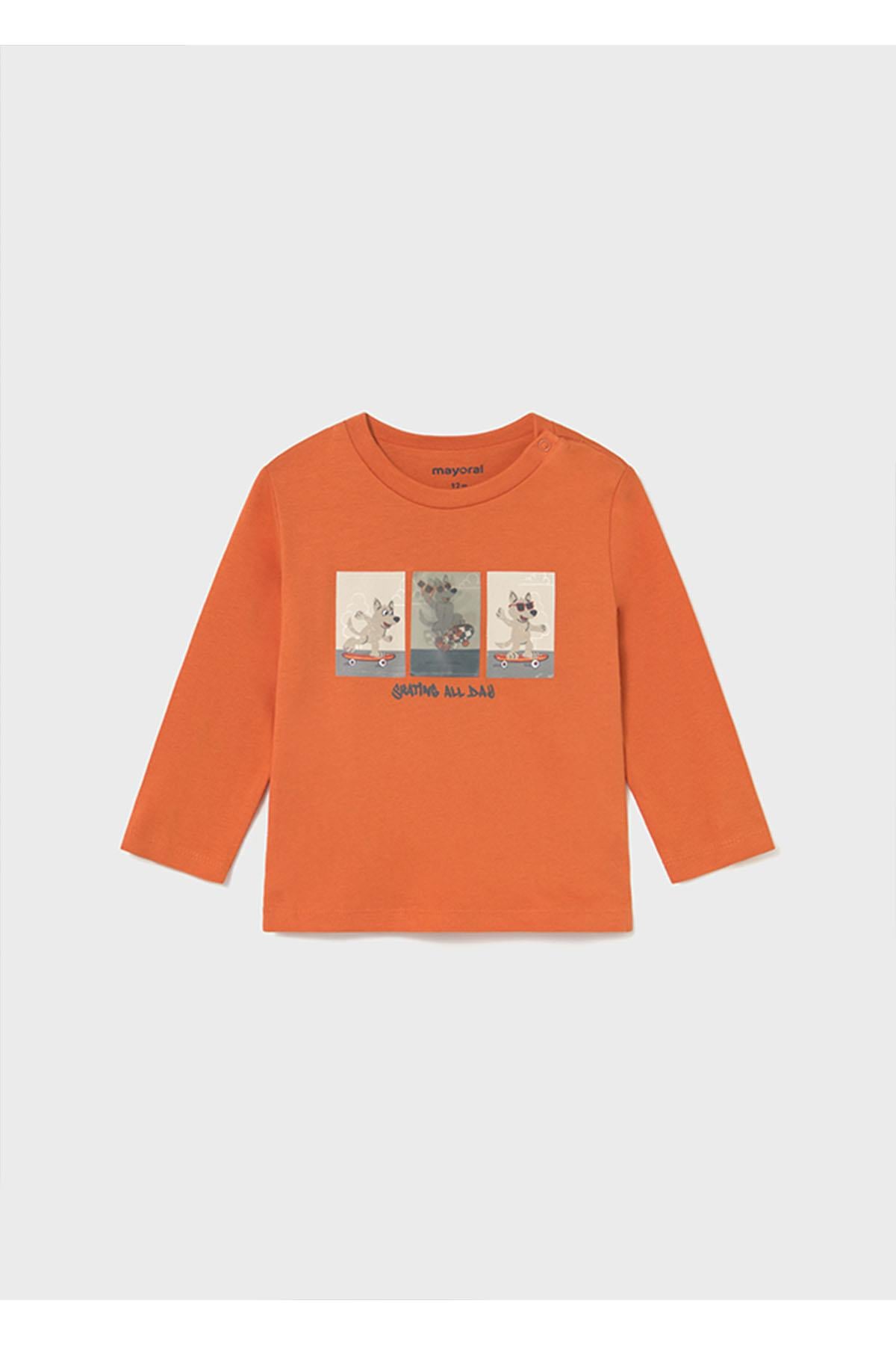 Mayoral Kışlık Erkek Bebek Kol Uzun Kol Tshirt - Turuncu