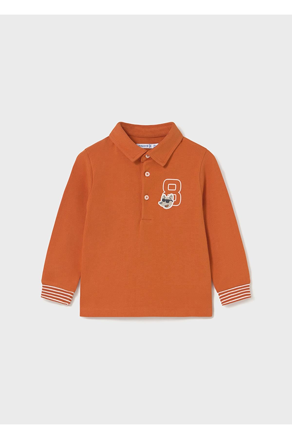 Mayoral Kışlık Erkek Bebek Polo Yaka Uzun Kol Tshirt - Turuncu