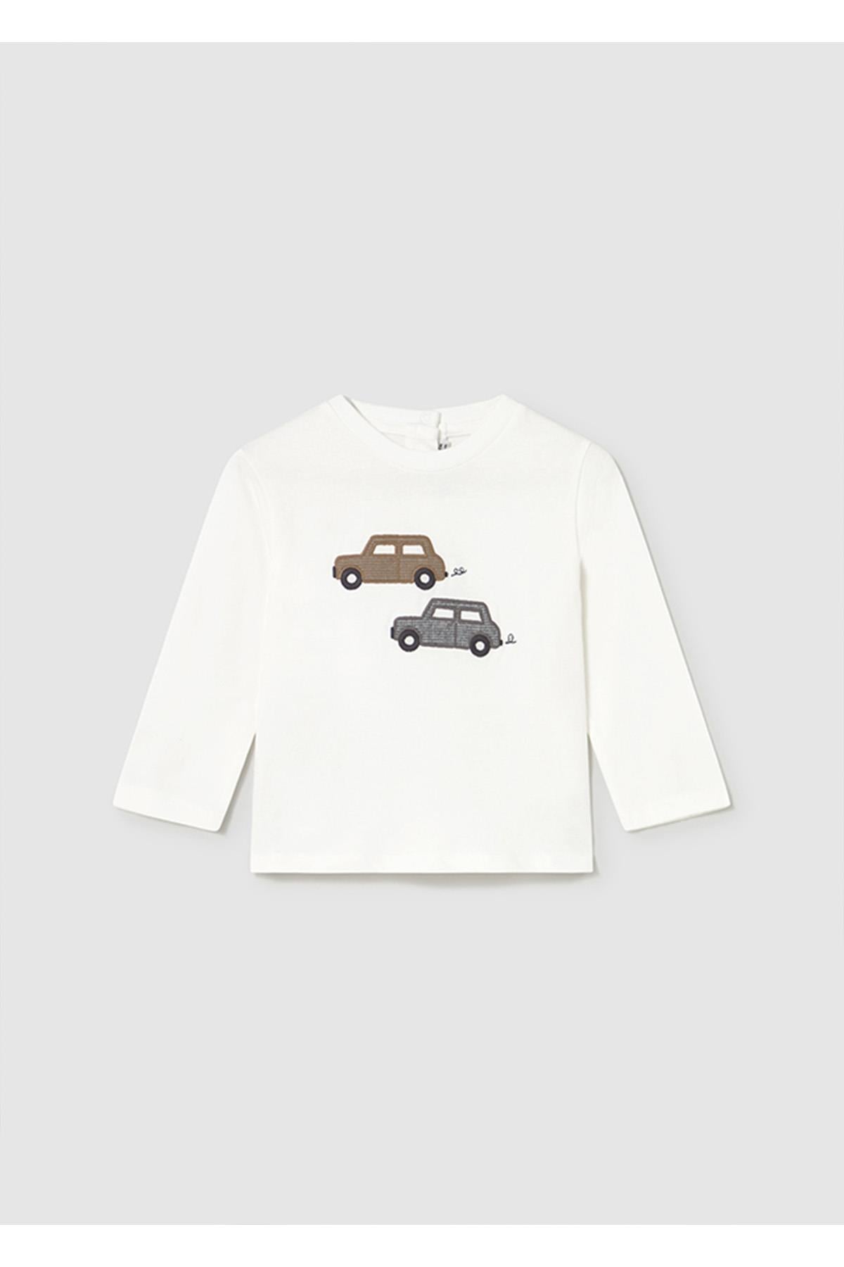 Mayoral Kışlık Erkek Bebek Tshirt - Krem