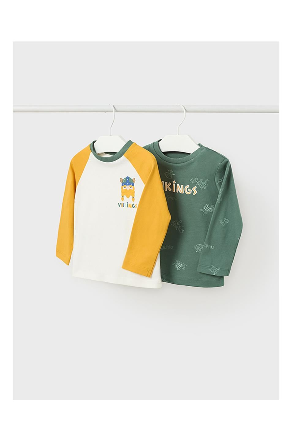 Mayoral Kışlık Erkek Bebek Uzun Kol T-shirt 2'li Set Yeşil