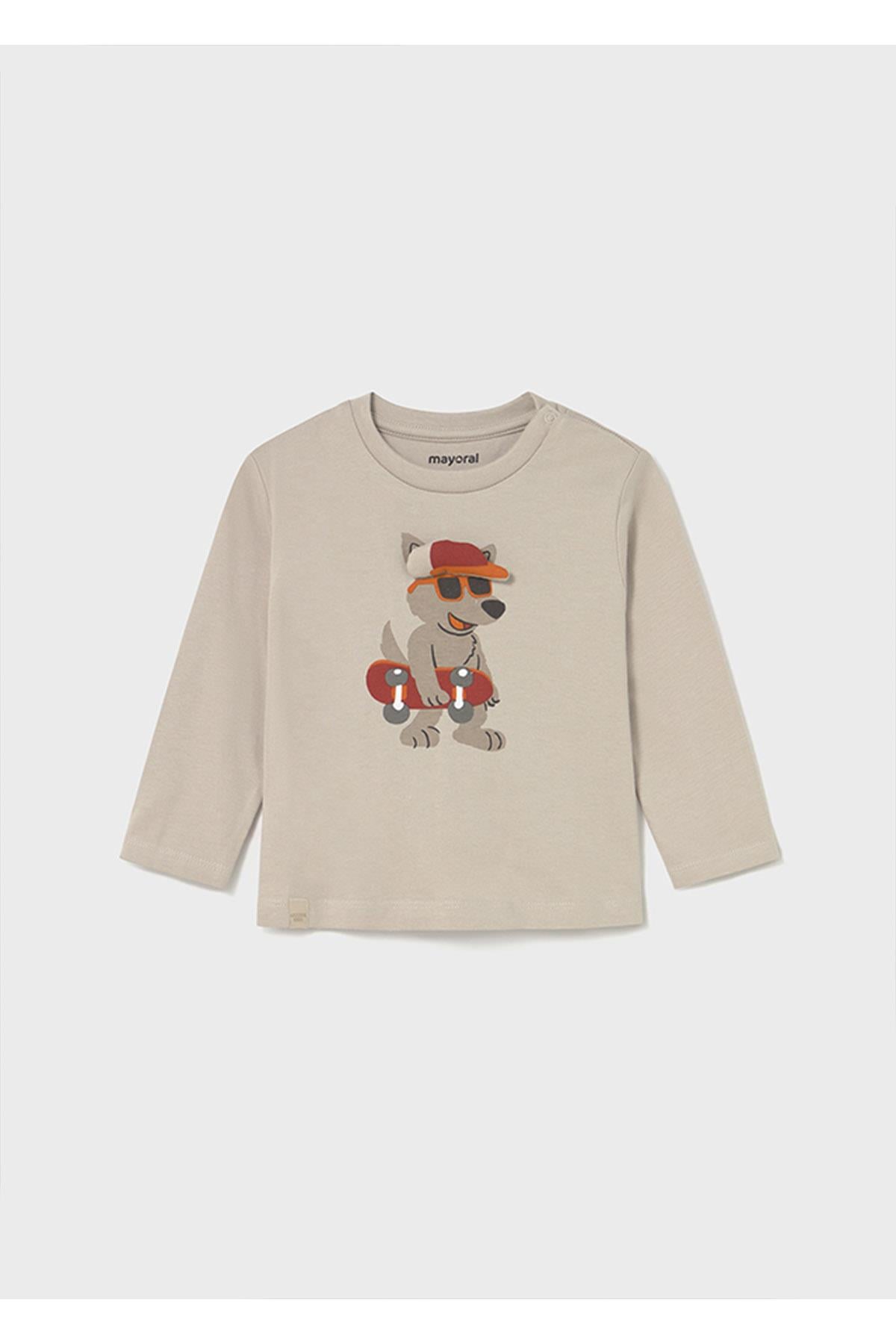 Mayoral Kışlık Erkek Bebek Uzun Kol Tshirt - Bej
