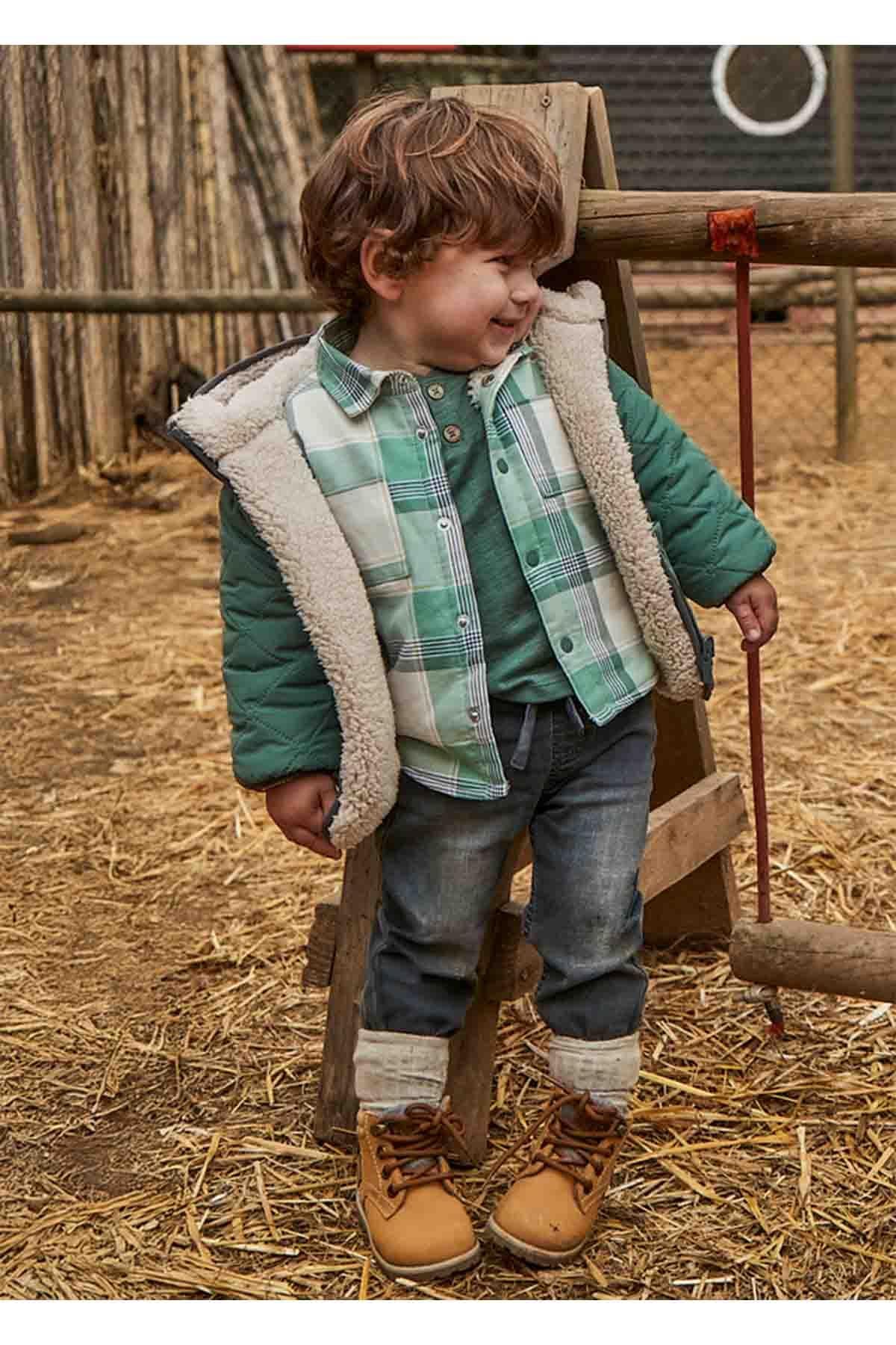 Mayoral Kışlık Erkek Bebek Yumuşak Denim Pantolon - Gri