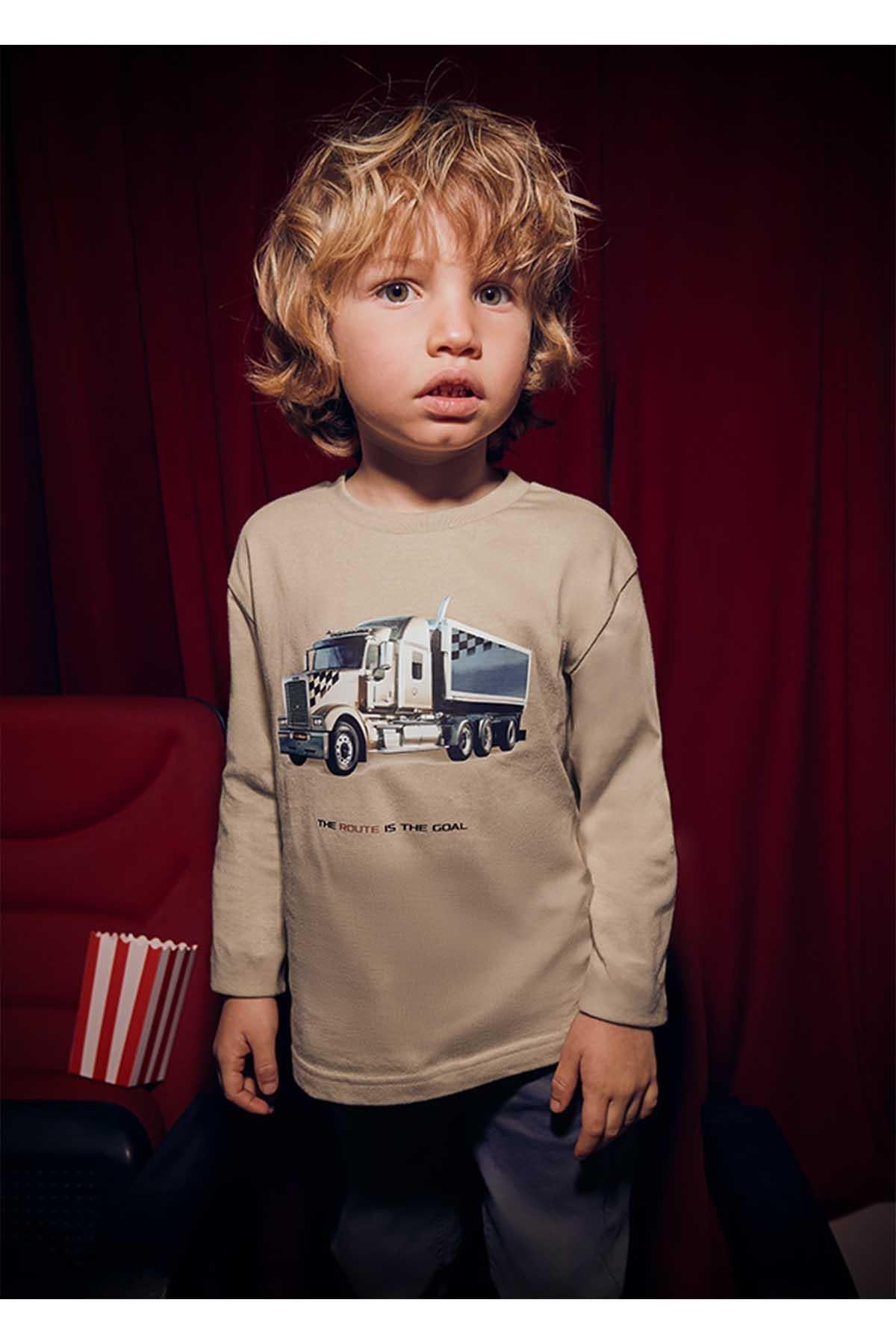 Mayoral Kışlık Erkek Çocuk Uzun Kol Tshirt - Koyu Bej