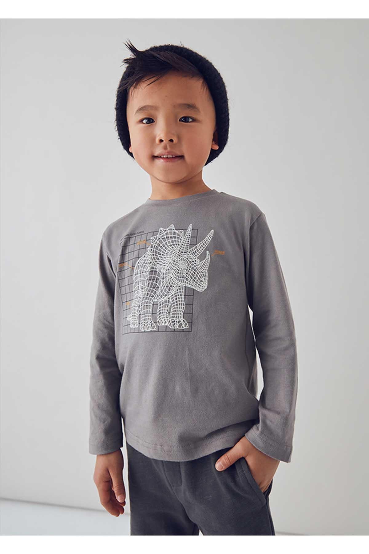 Mayoral Kışlık Erkek Çocuk Uzun Kol Tshirt - Gri