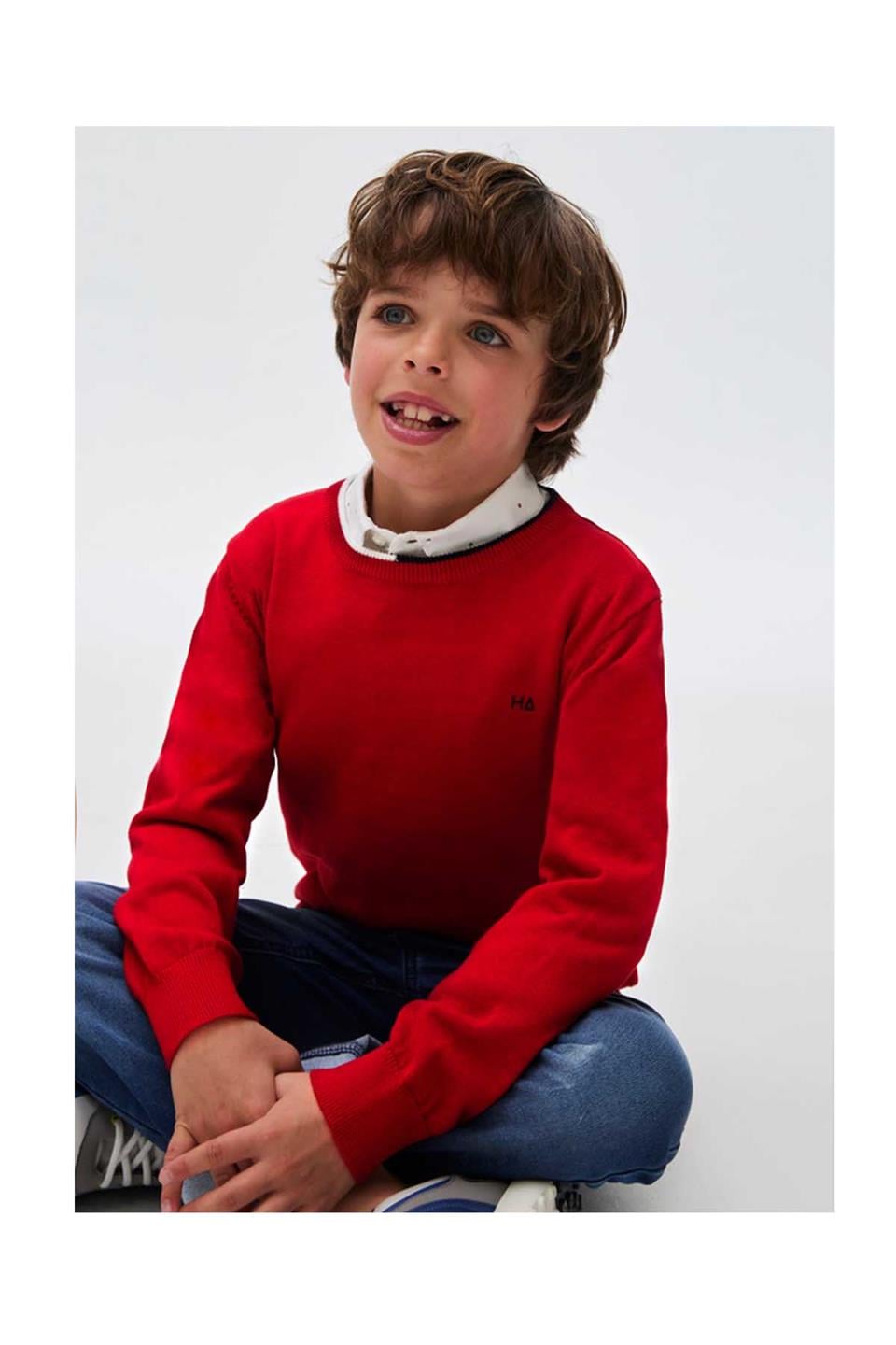 Mayoral Kışlık Erkek Pamuklu Örme Kazak Kırmızı