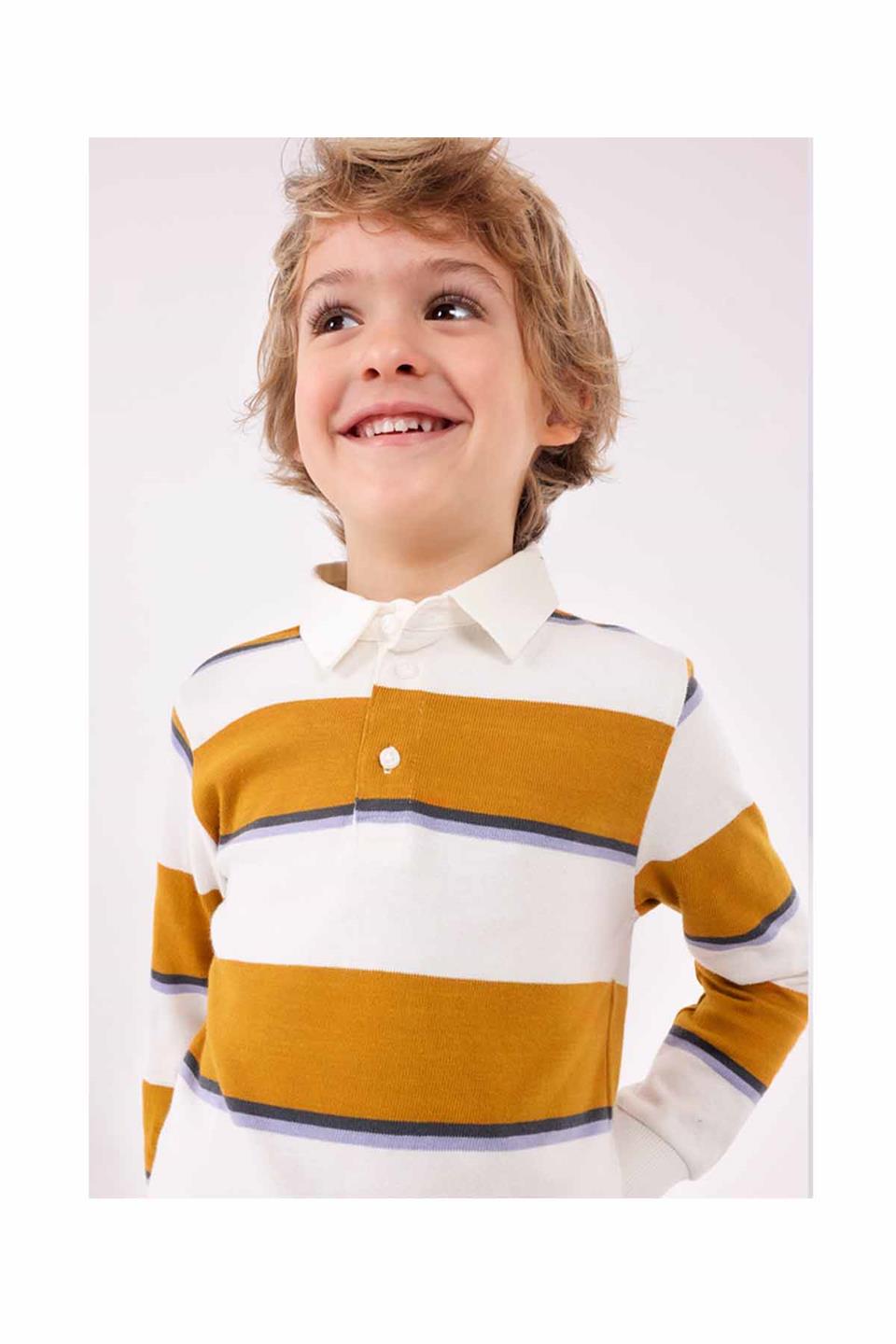 Mayoral Kışlık Erkek Polo Uzun Kol T-shirt Kahverengi