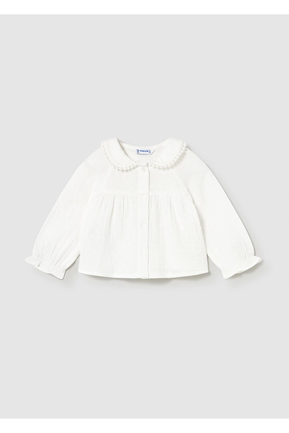 Mayoral Kışlık Kız Bebek Bluz Gömlek - Ekru