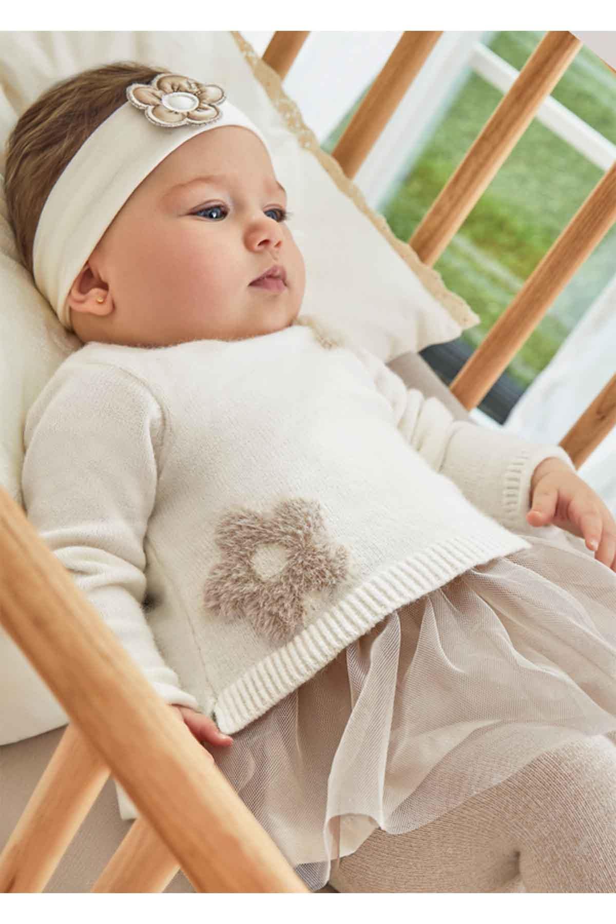 Mayoral Kışlık Kız Bebek Elbise - Krem