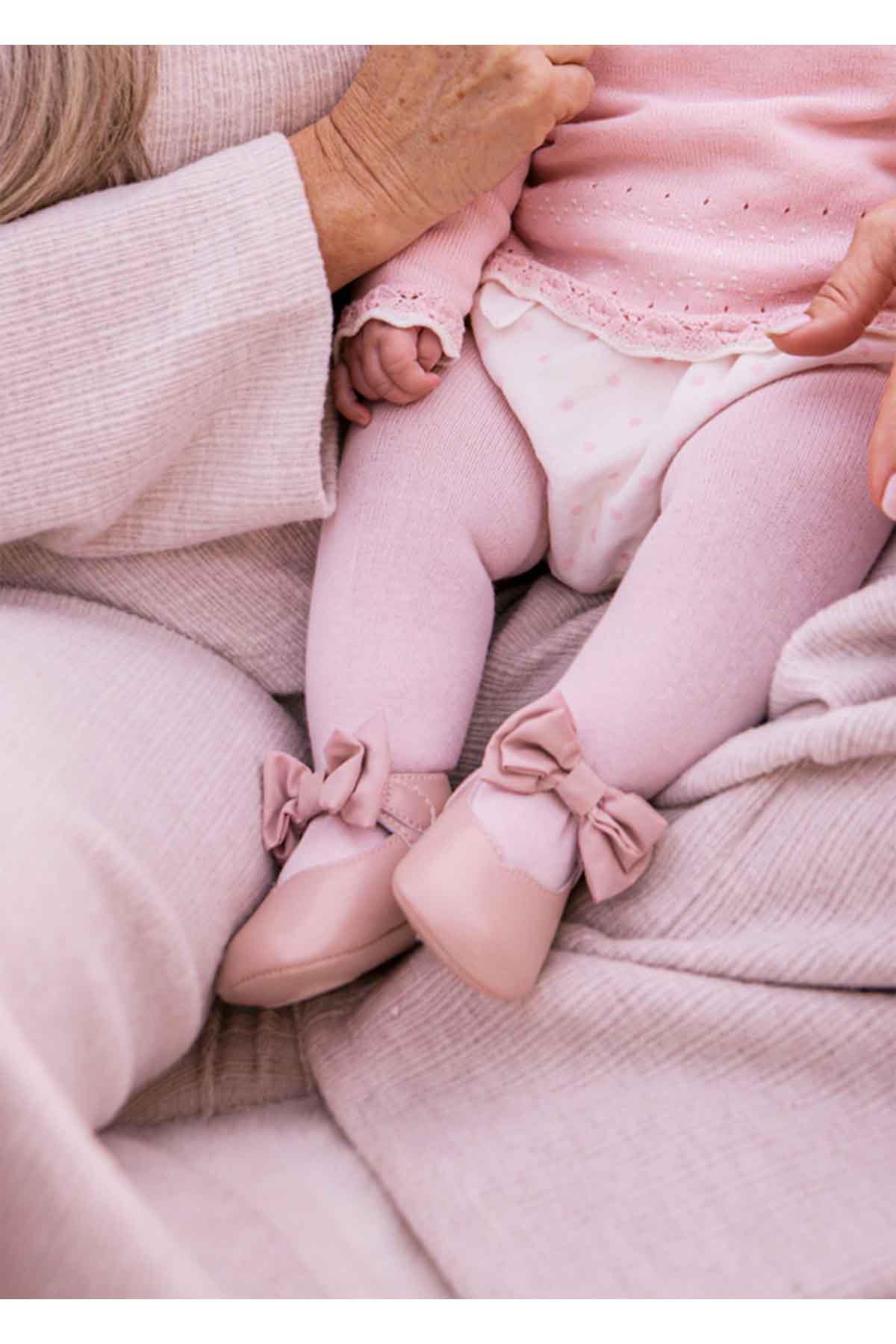 Mayoral Kışlık Kız Bebek Fiyonklu Ayakkabı Patik - Pembe